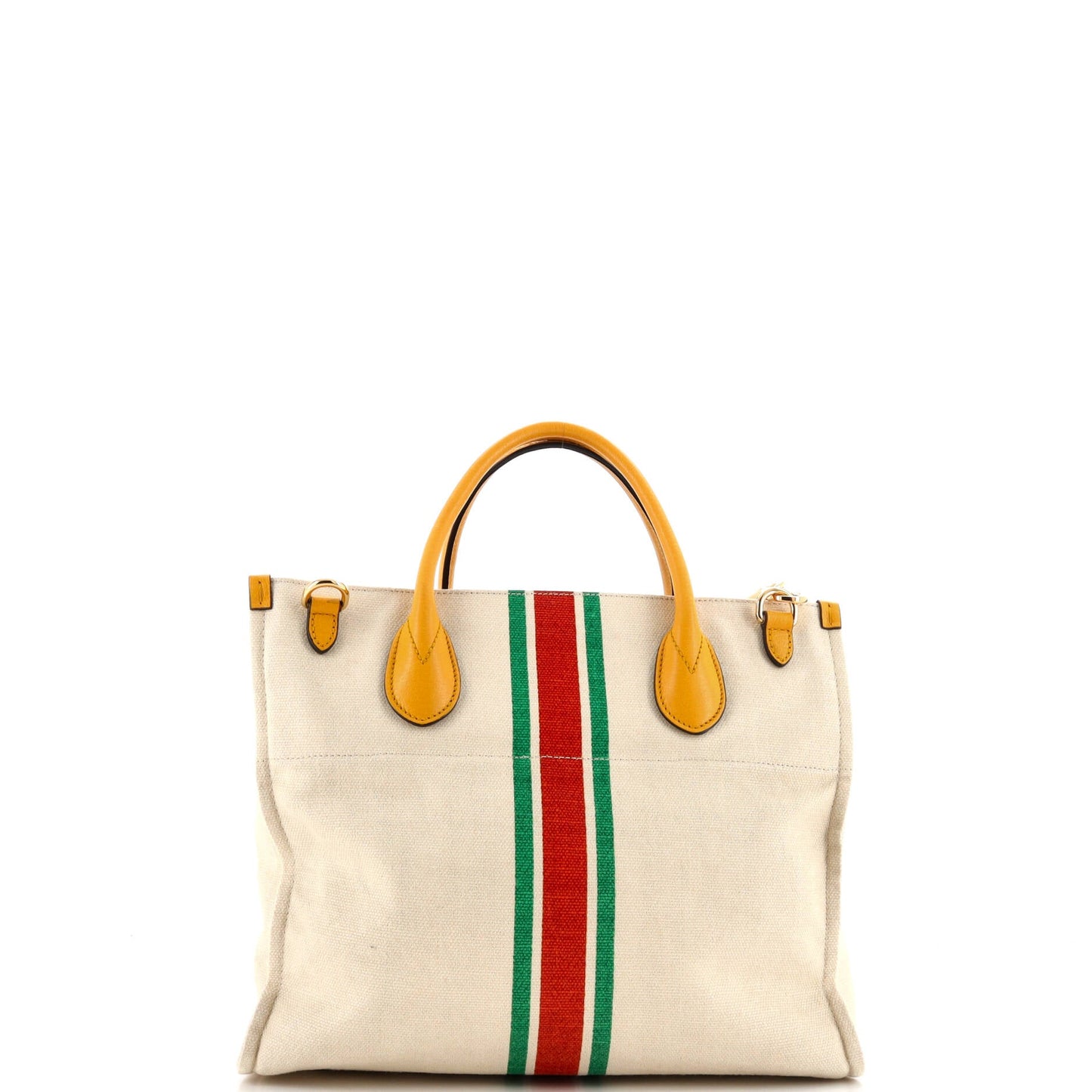 Foldable Web Tote Canvas with Leather Small