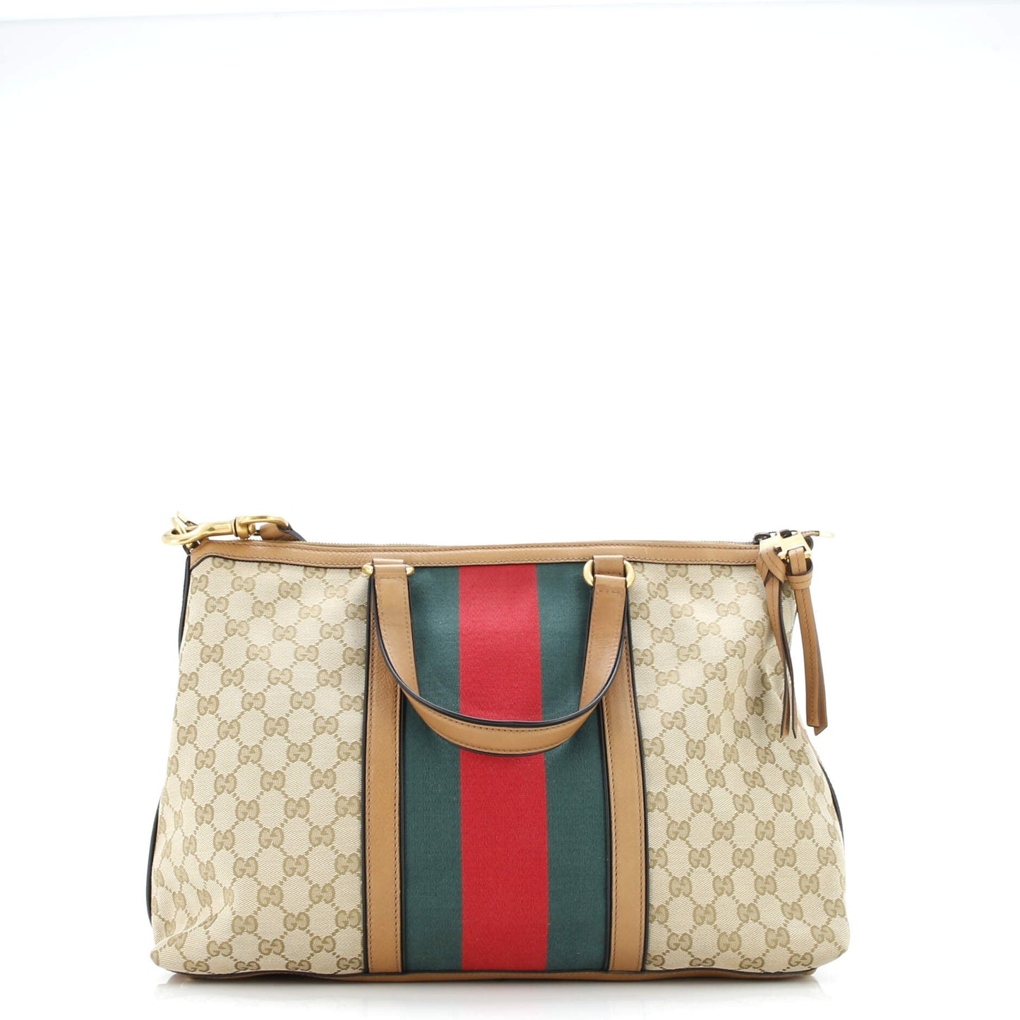 Rania Convertible Top Handle Bag Web GG Canvas Medium
