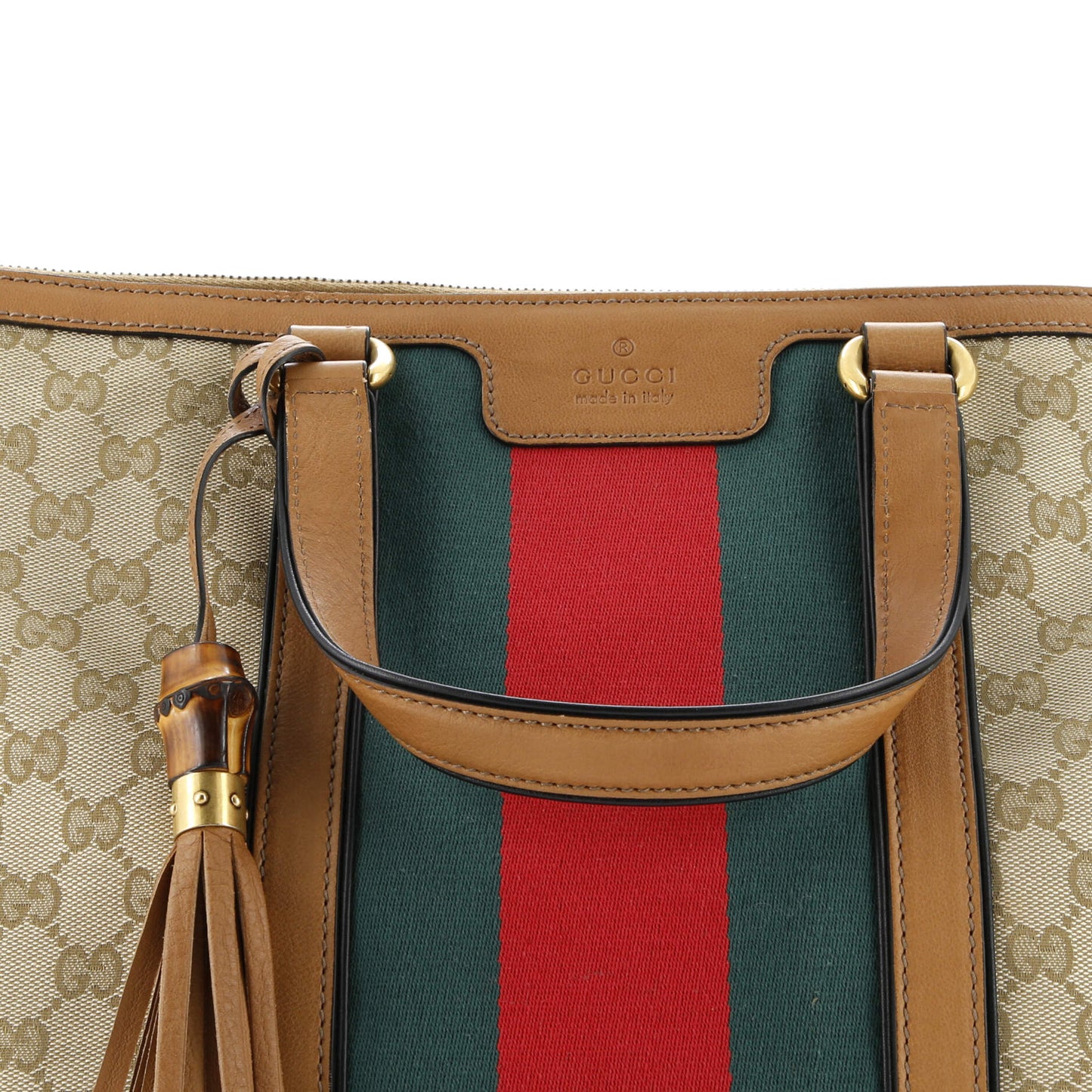 Rania Convertible Top Handle Bag Web GG Canvas Medium