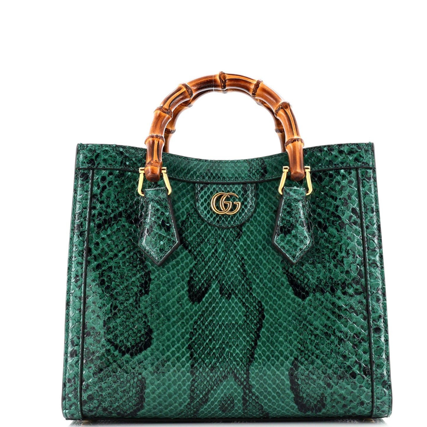 Diana NM Bamboo Handle Tote Python Small