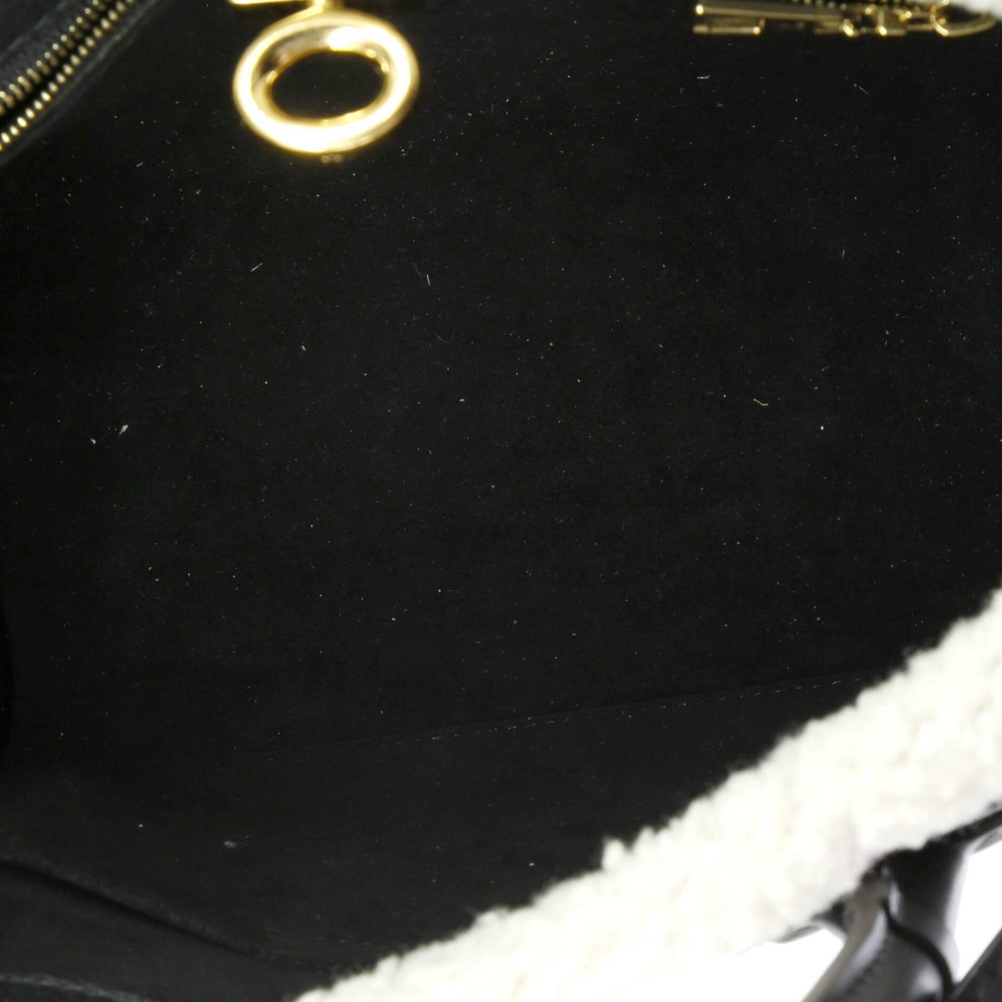 On My Side Tote Leather with Shearling PM