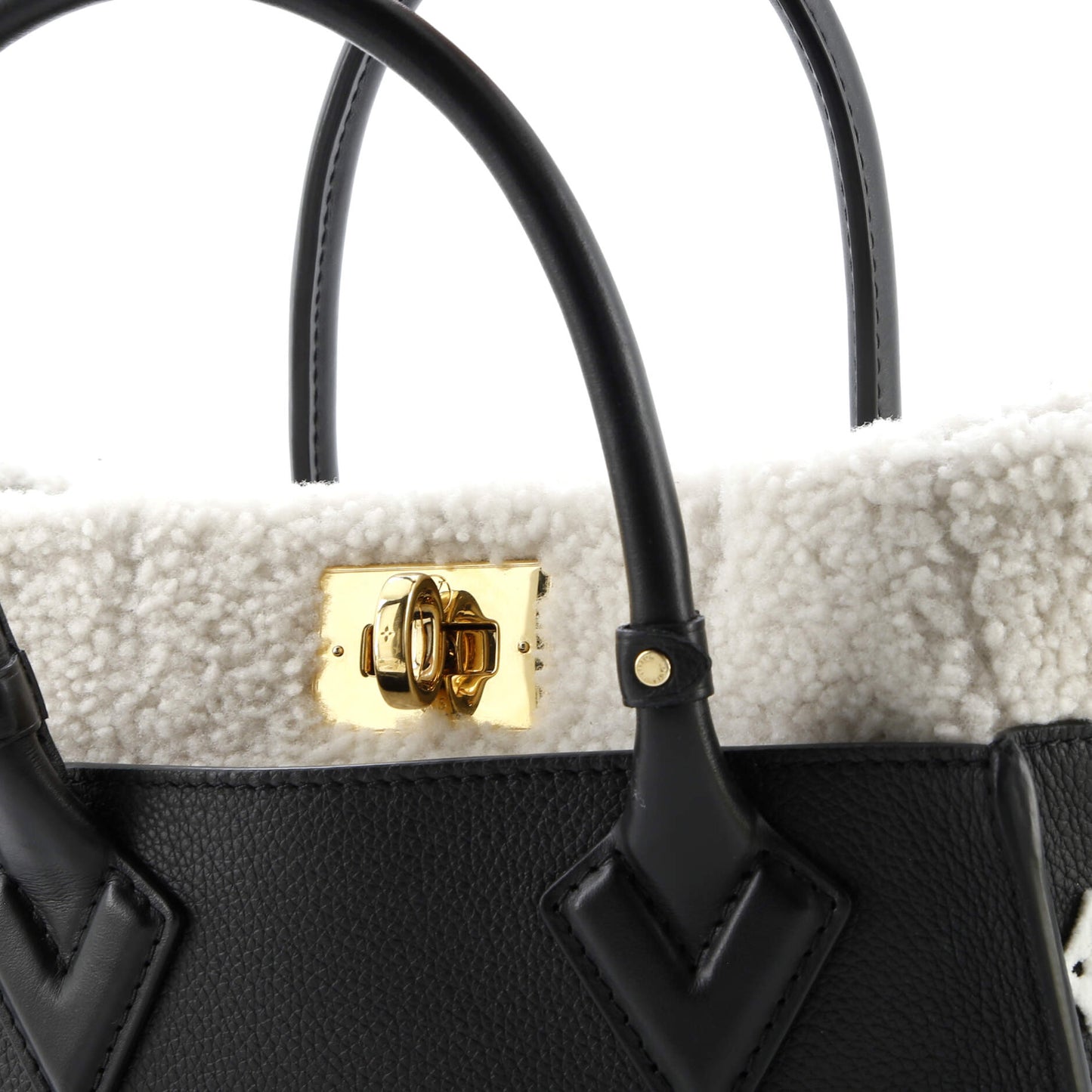 On My Side Tote Leather with Shearling PM