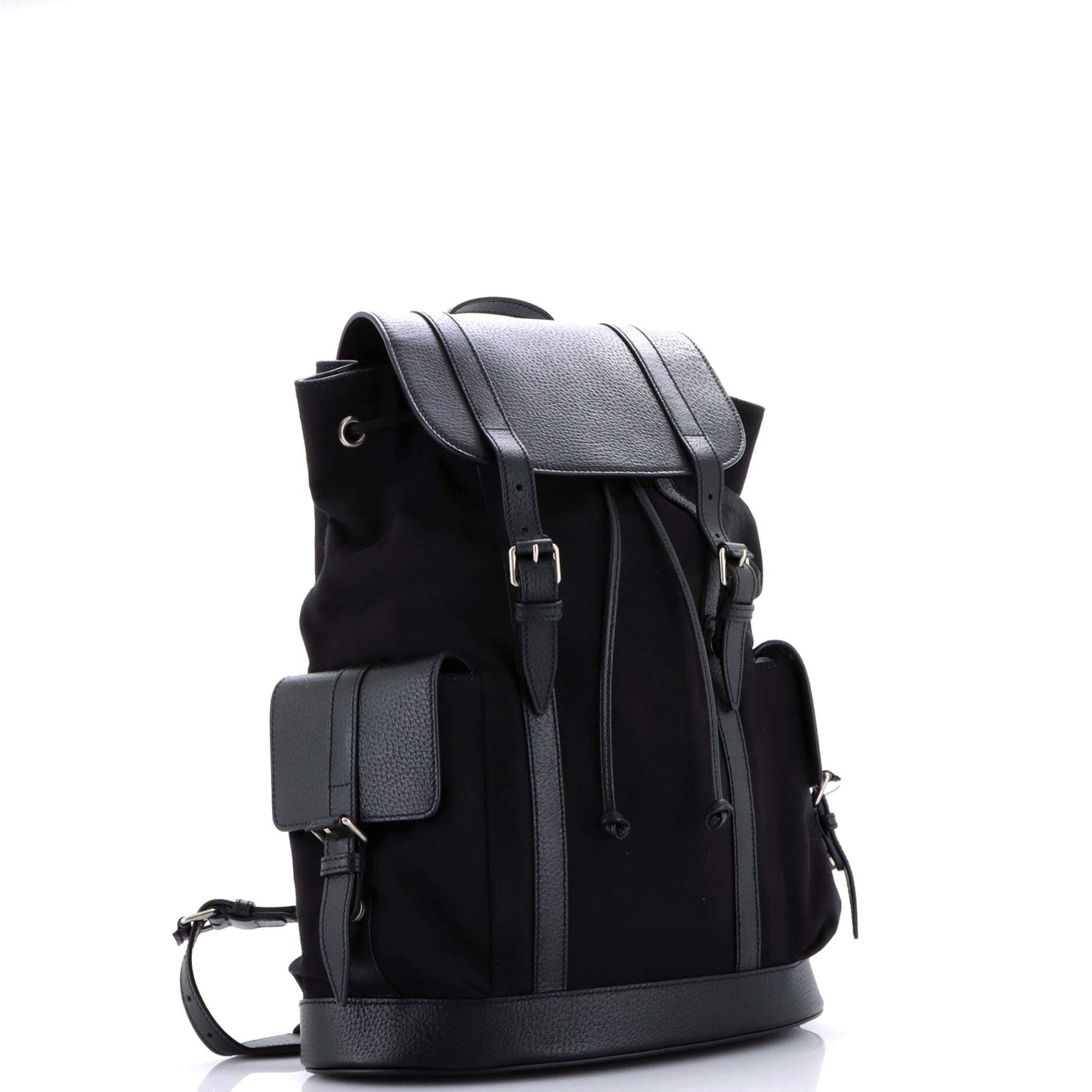 Double Pocket Belt Backpack Jumbo GG Canvas and Leather Large