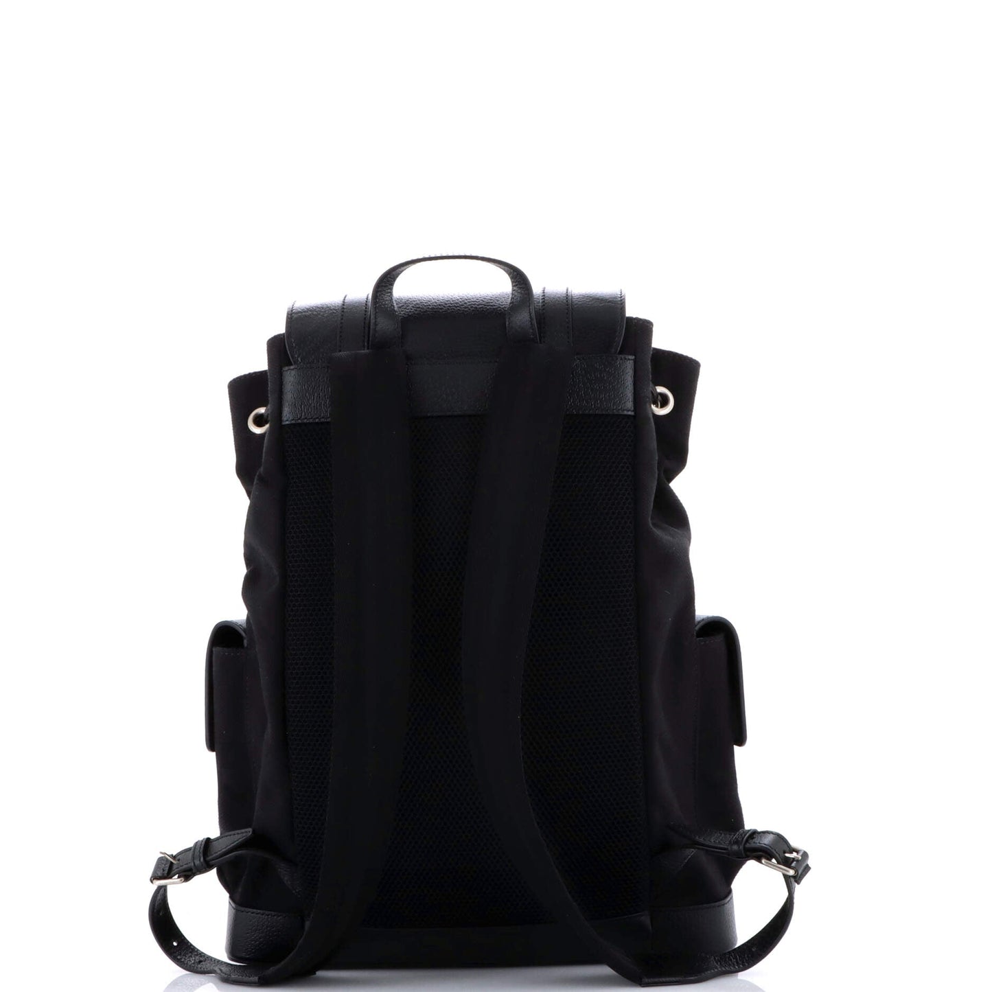 Double Pocket Belt Backpack Jumbo GG Canvas and Leather Large