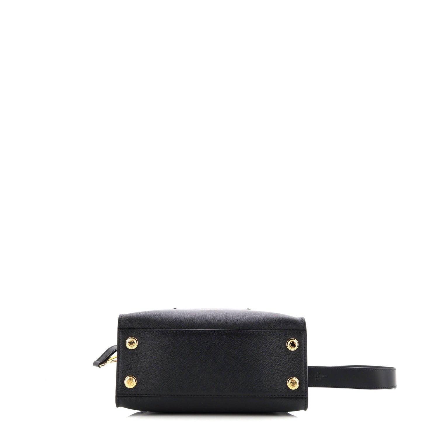 On My Side Tote Leather with Monogram Canvas PM