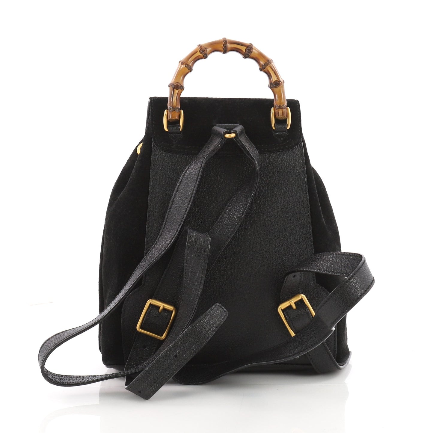 Vintage Bamboo Backpack Suede Mini
