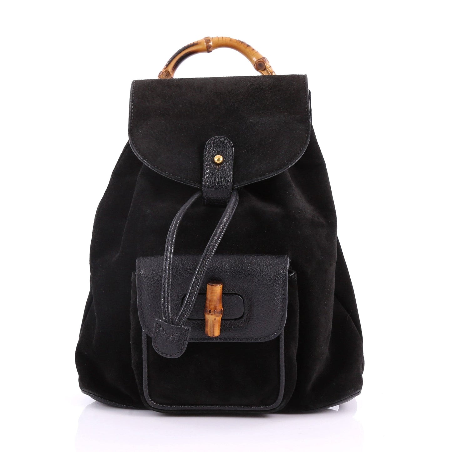 Vintage Bamboo Backpack Suede Mini