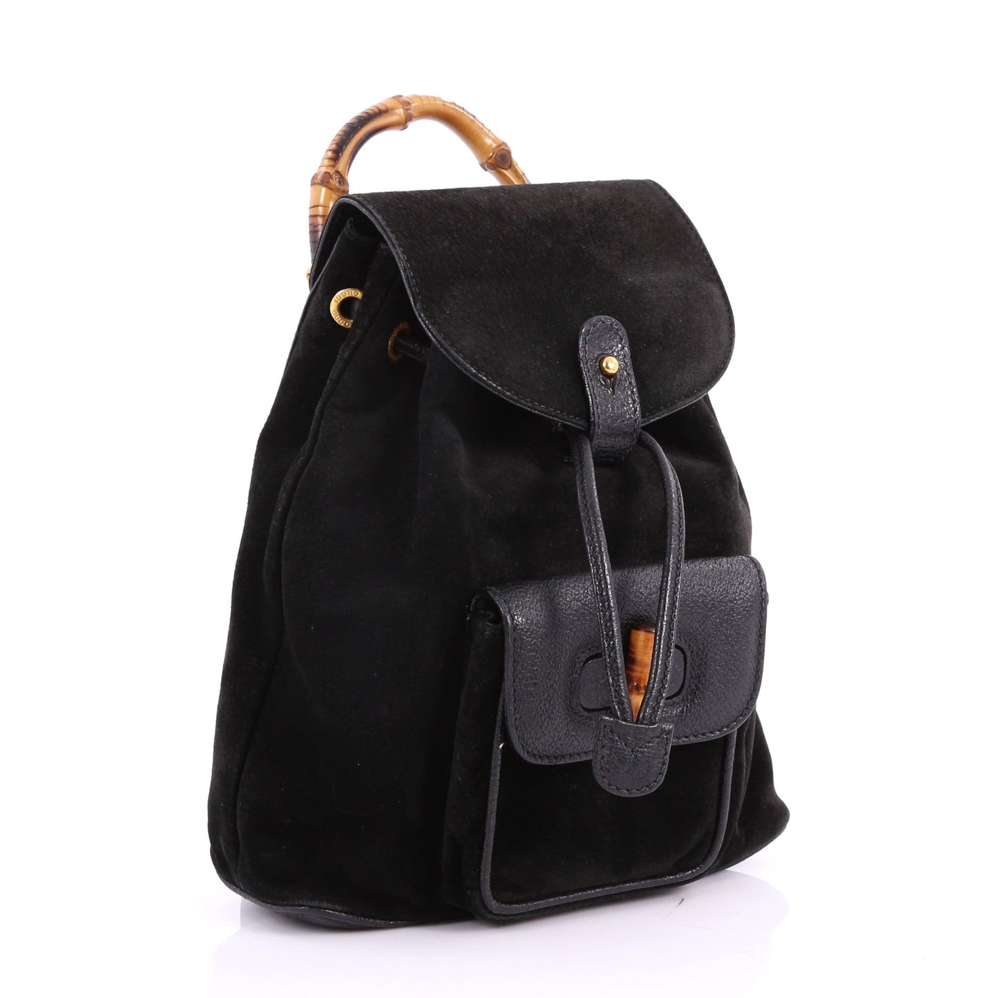 Vintage Bamboo Backpack Suede Mini