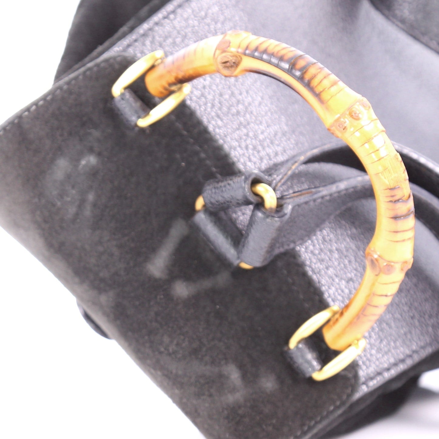 Vintage Bamboo Backpack Suede Mini