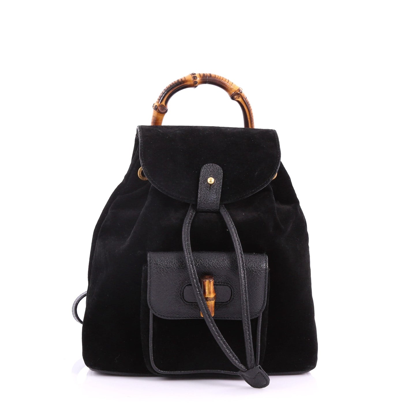 Vintage Bamboo Backpack Suede Mini