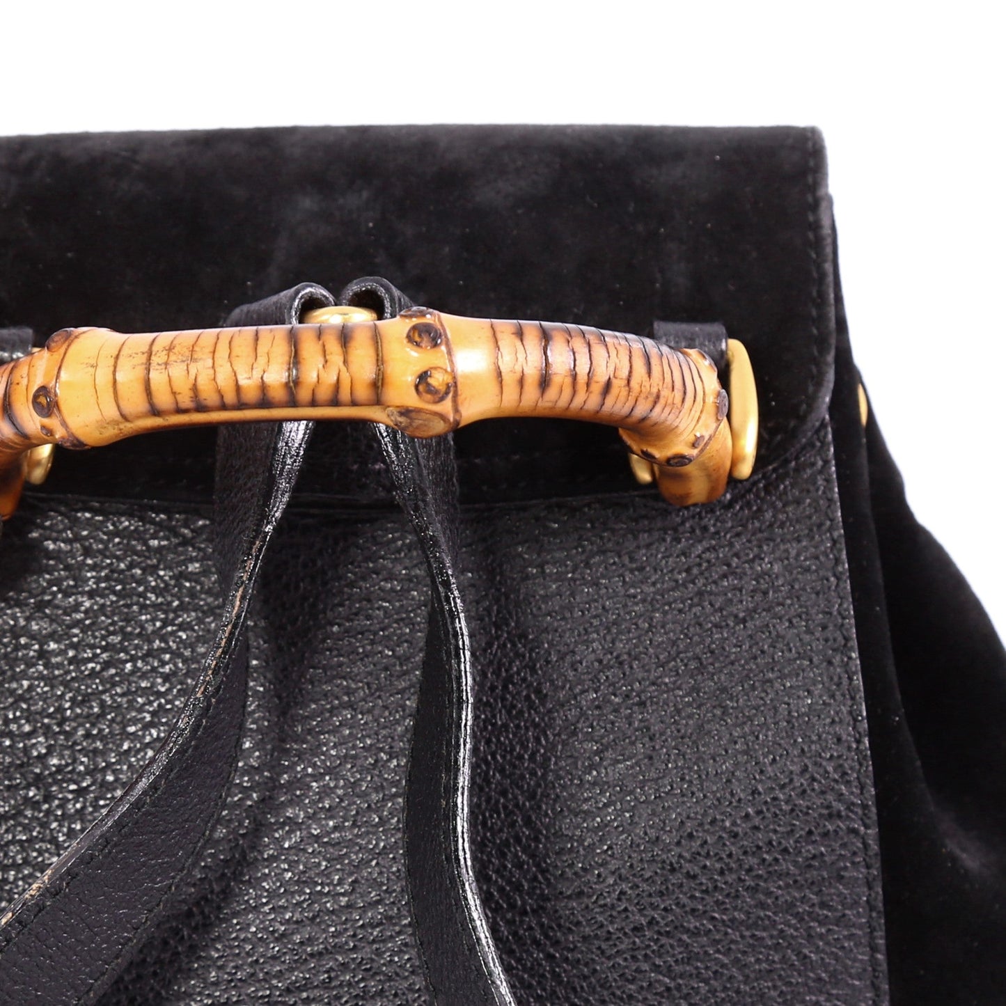 Vintage Bamboo Backpack Suede Mini