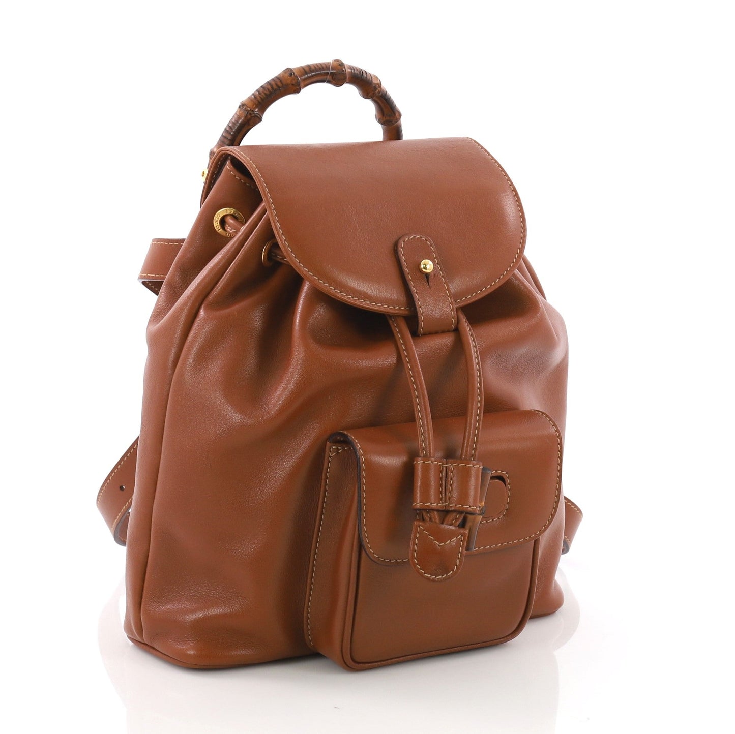 Vintage Bamboo Backpack Leather Mini