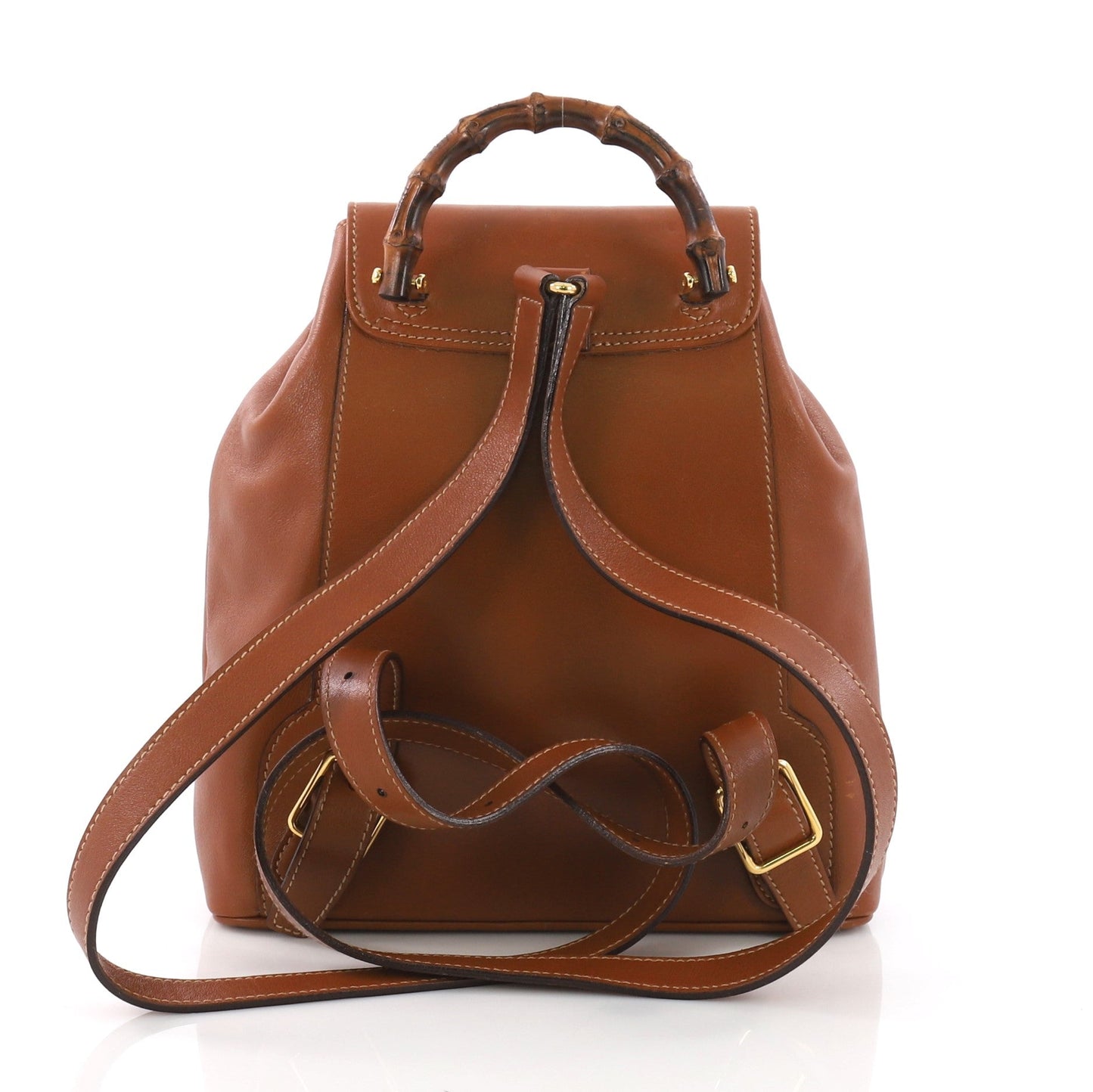 Vintage Bamboo Backpack Leather Mini