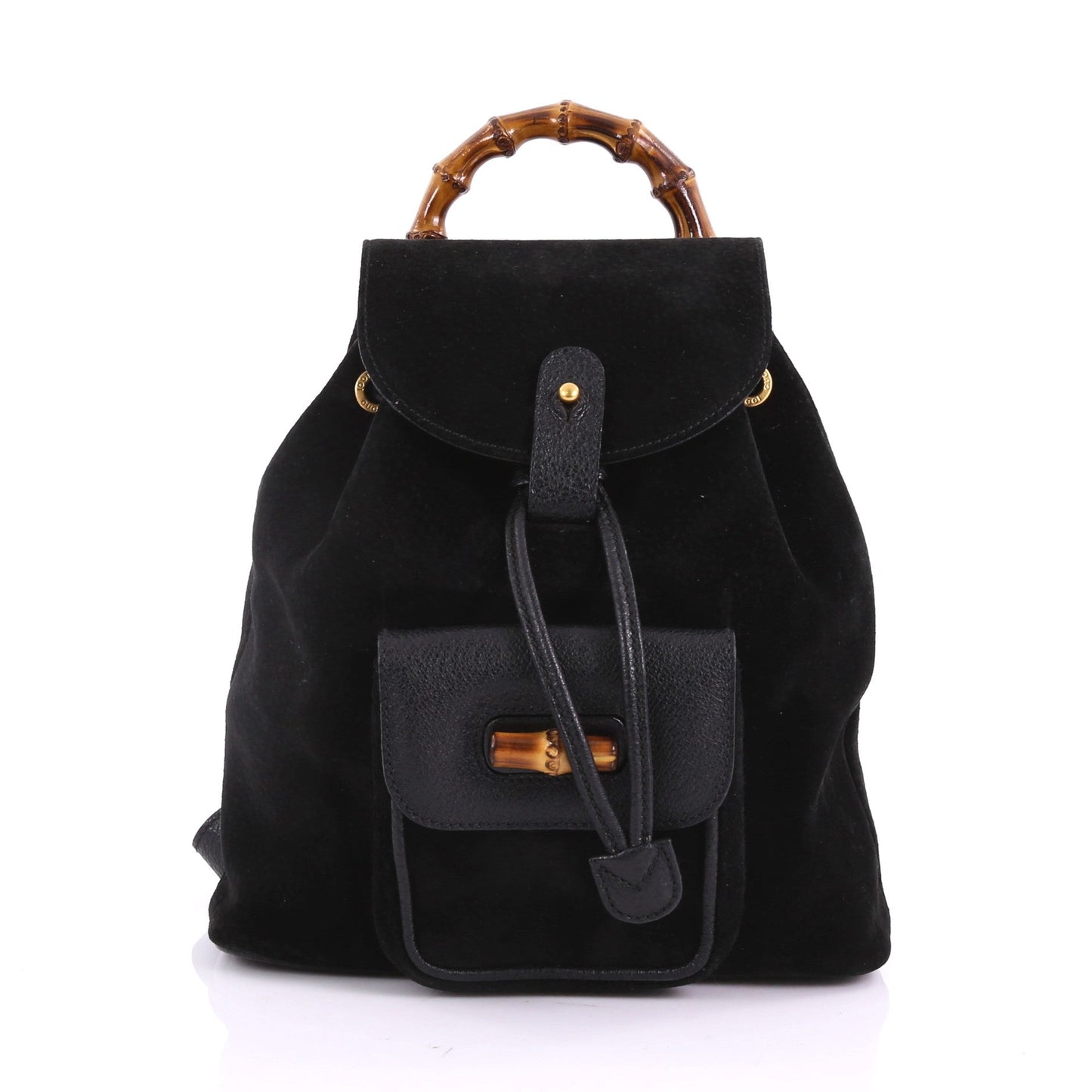 Vintage Bamboo Backpack Suede Mini