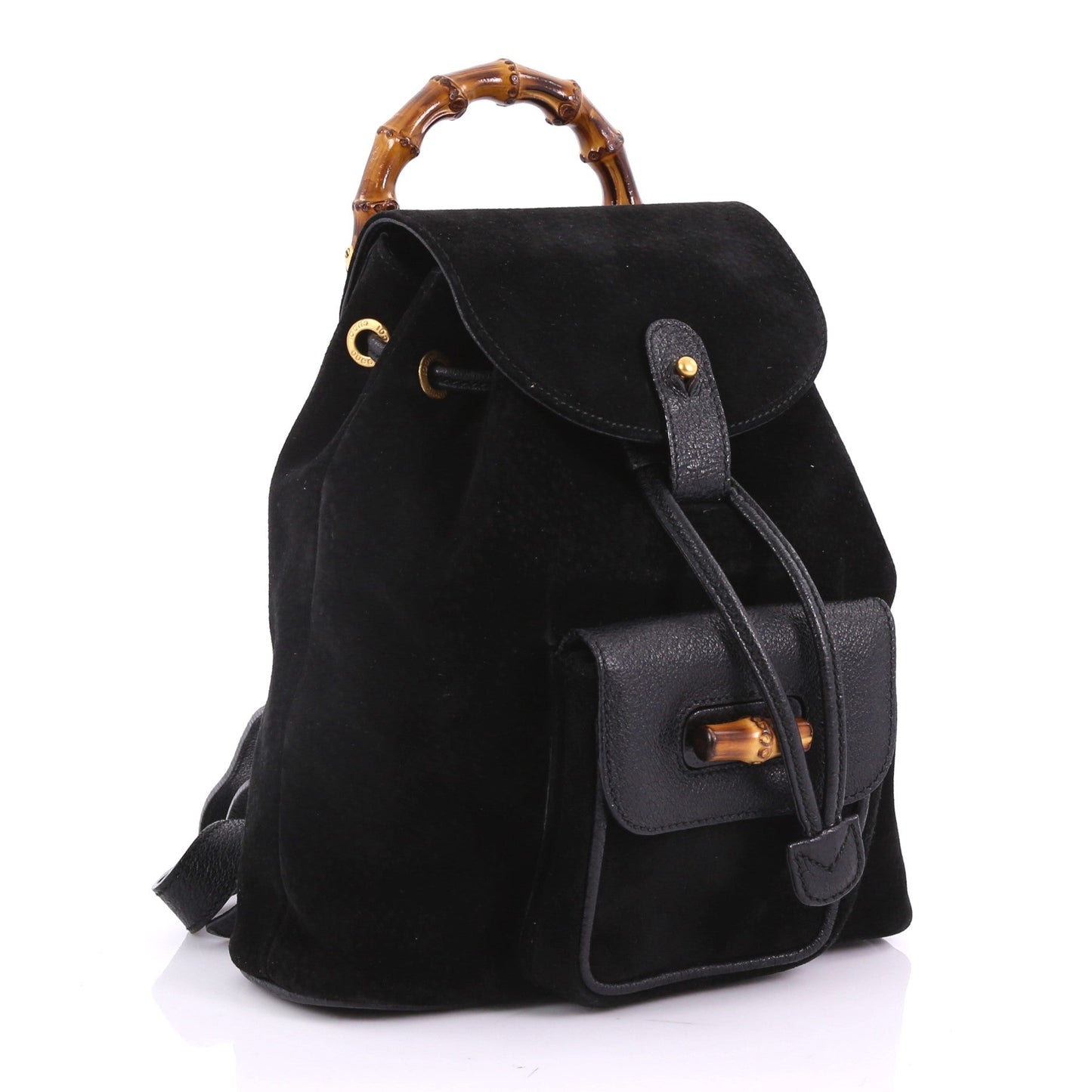 Vintage Bamboo Backpack Suede Mini