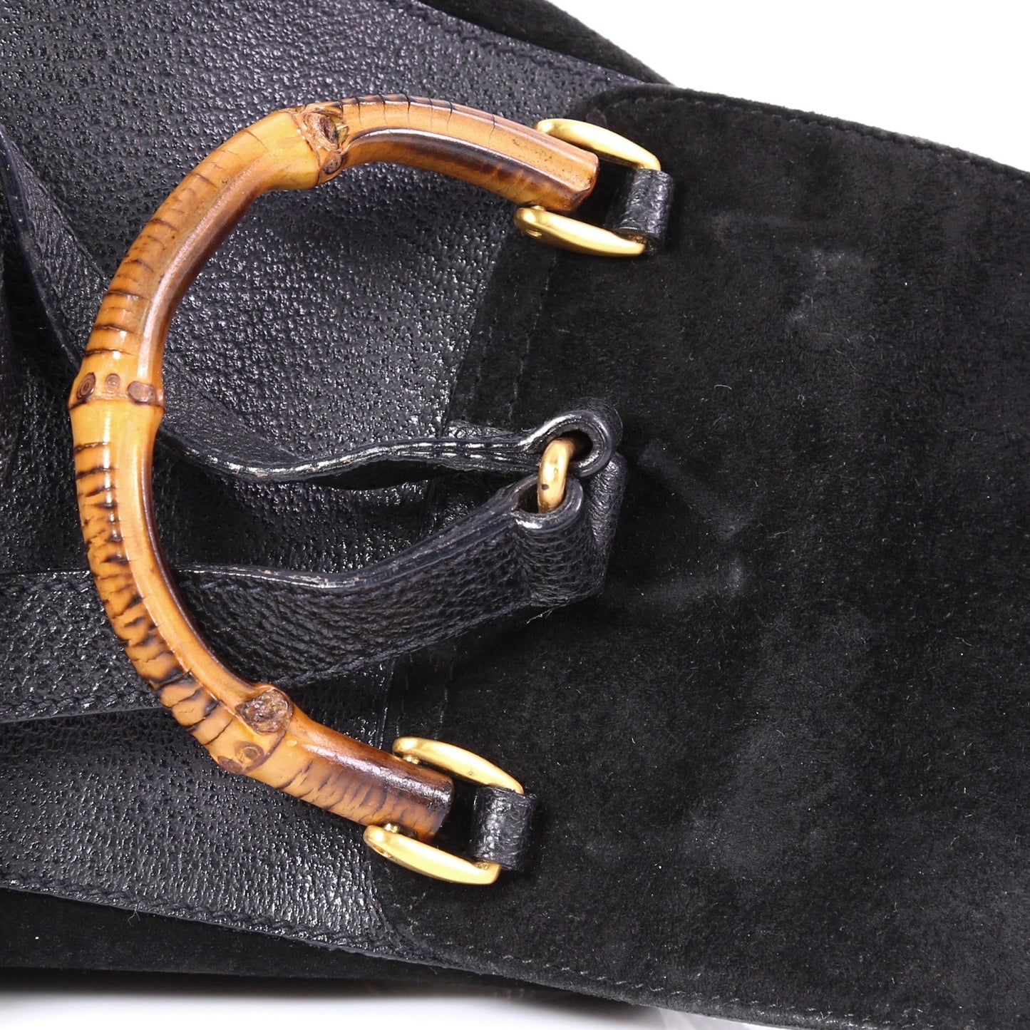 Vintage Bamboo Backpack Suede Mini
