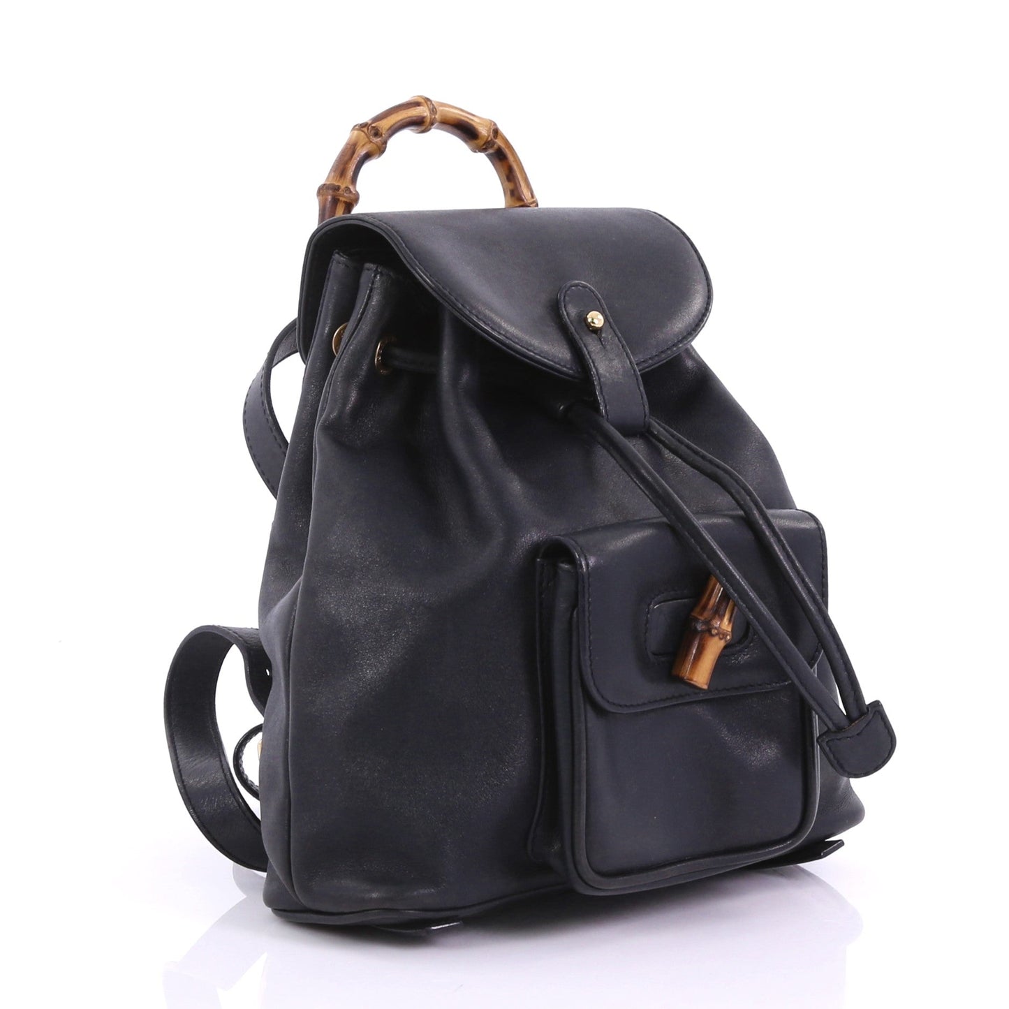 Vintage Bamboo Backpack Leather Mini
