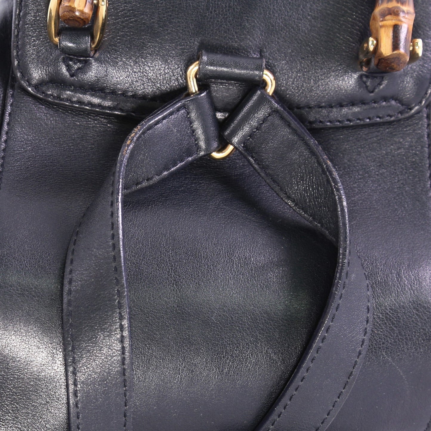 Vintage Bamboo Backpack Leather Mini