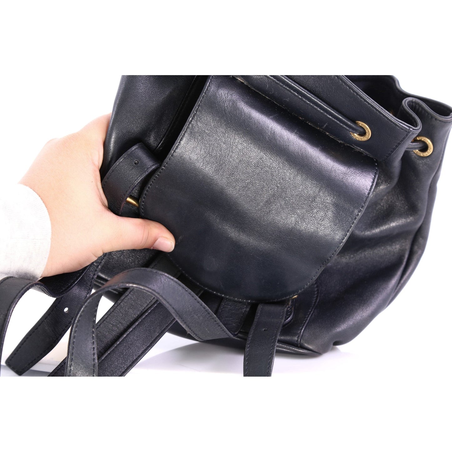 Vintage Bamboo Backpack Leather Mini