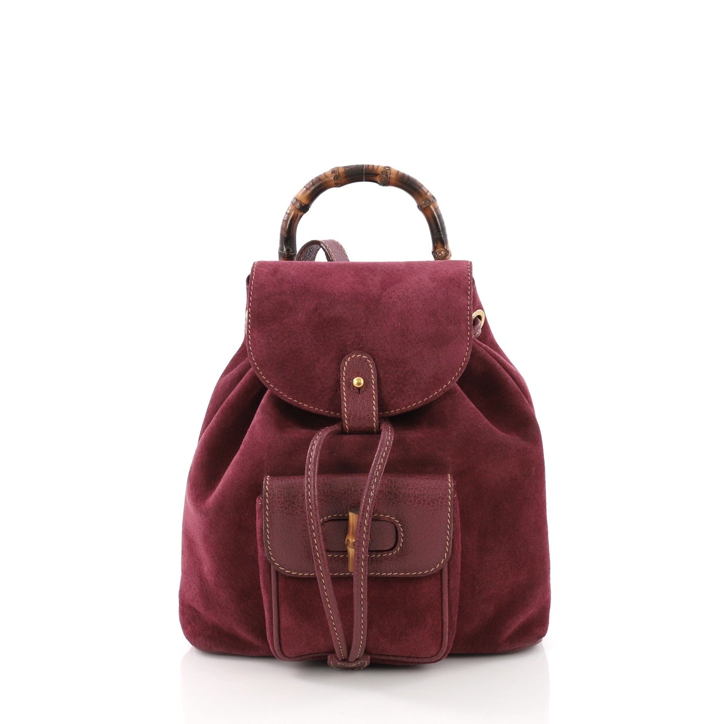 Vintage Bamboo Backpack Suede Mini