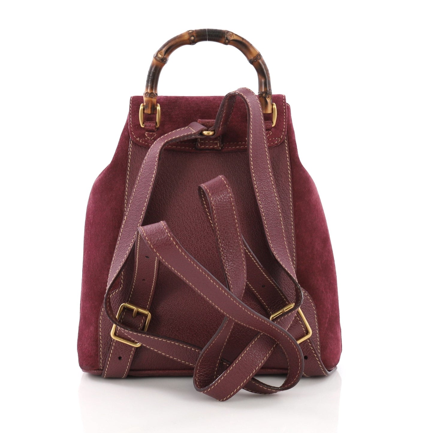 Vintage Bamboo Backpack Suede Mini