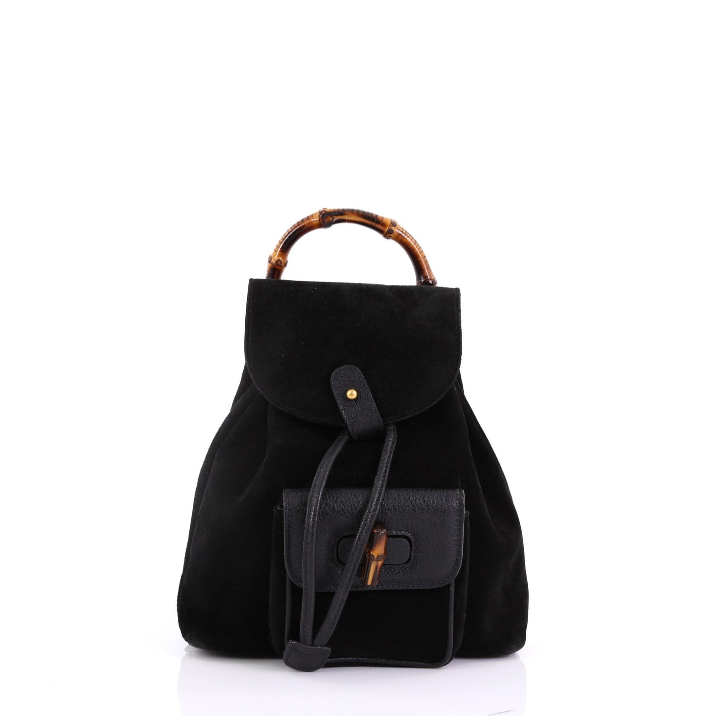 Vintage Bamboo Backpack Suede Mini