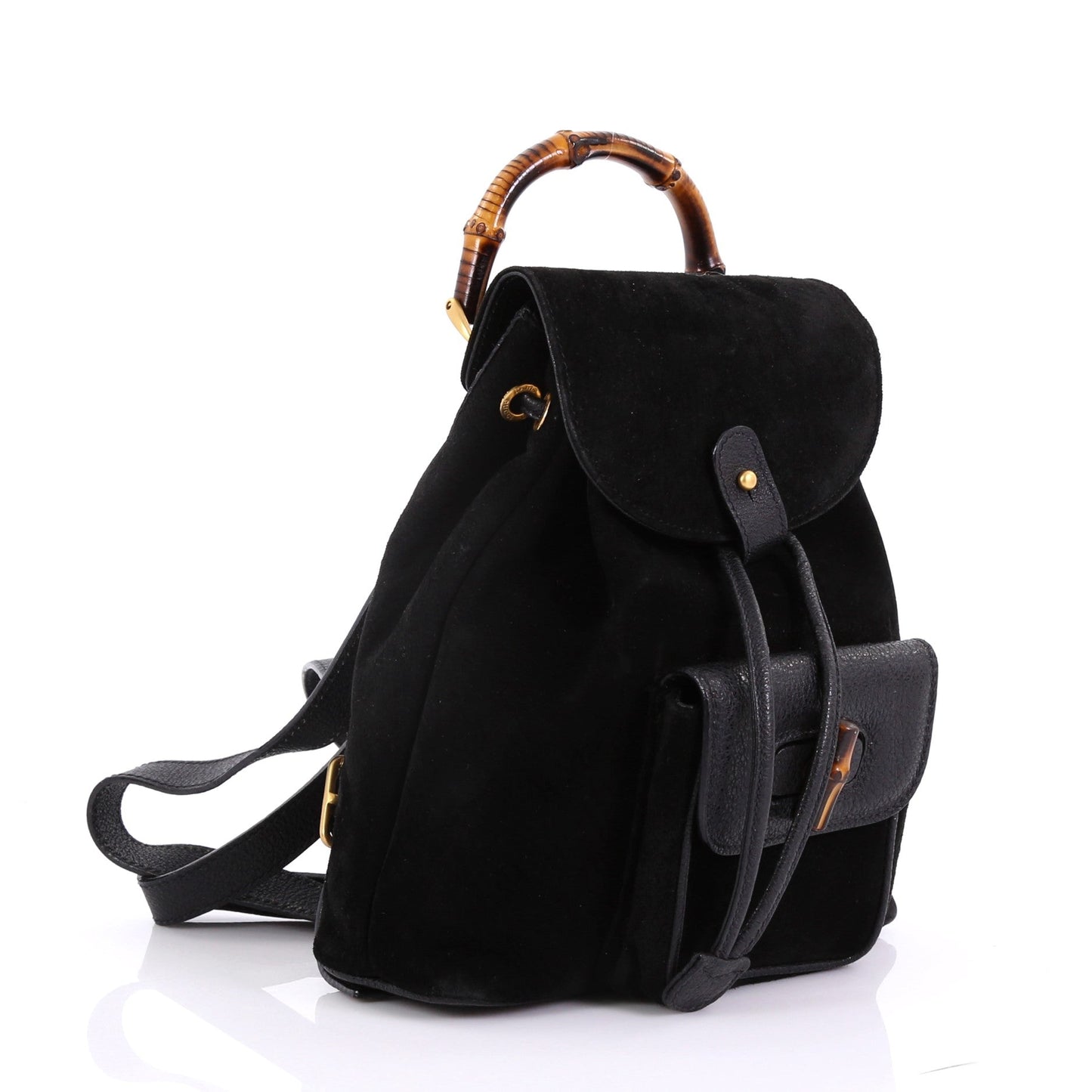 Vintage Bamboo Backpack Suede Mini