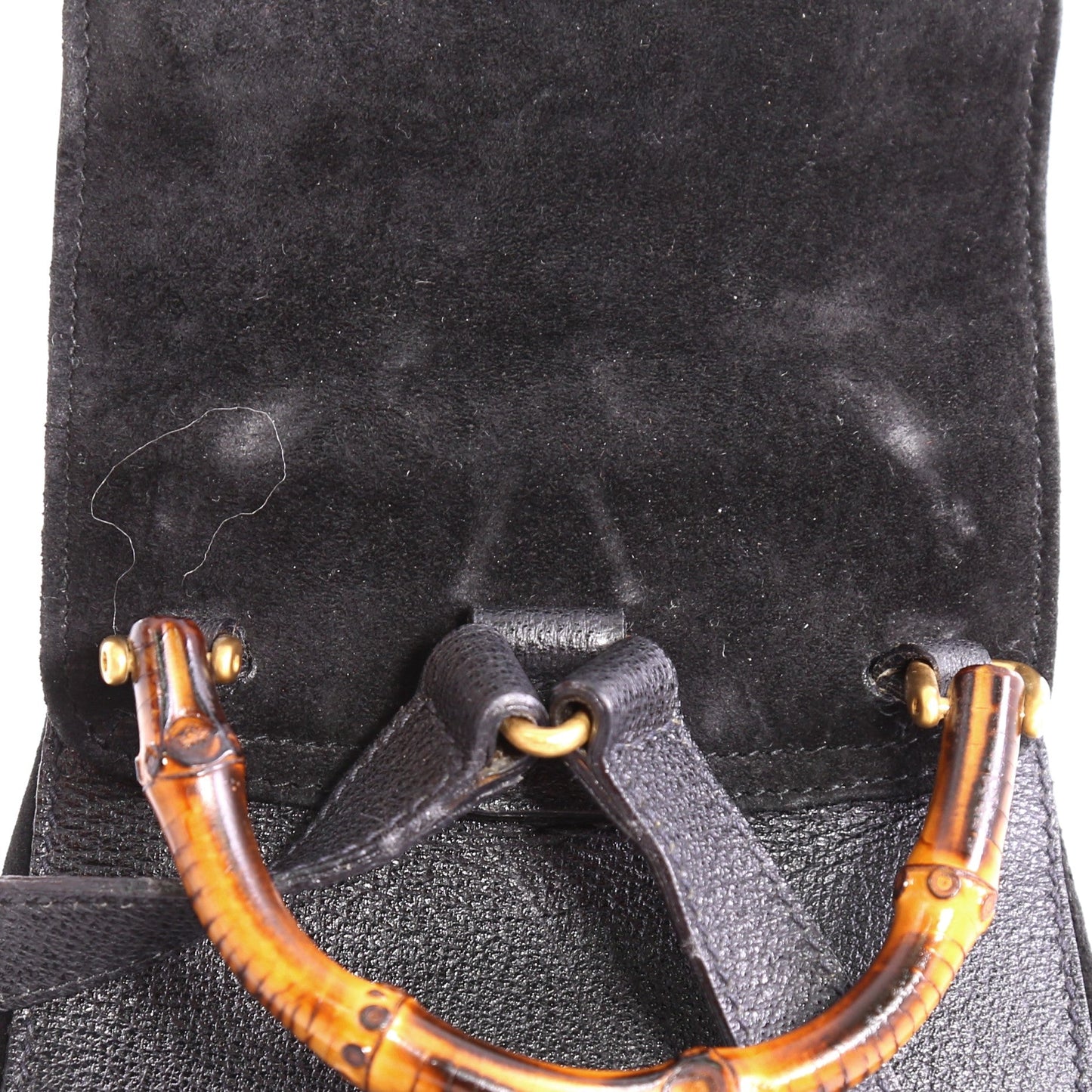 Vintage Bamboo Backpack Suede Mini
