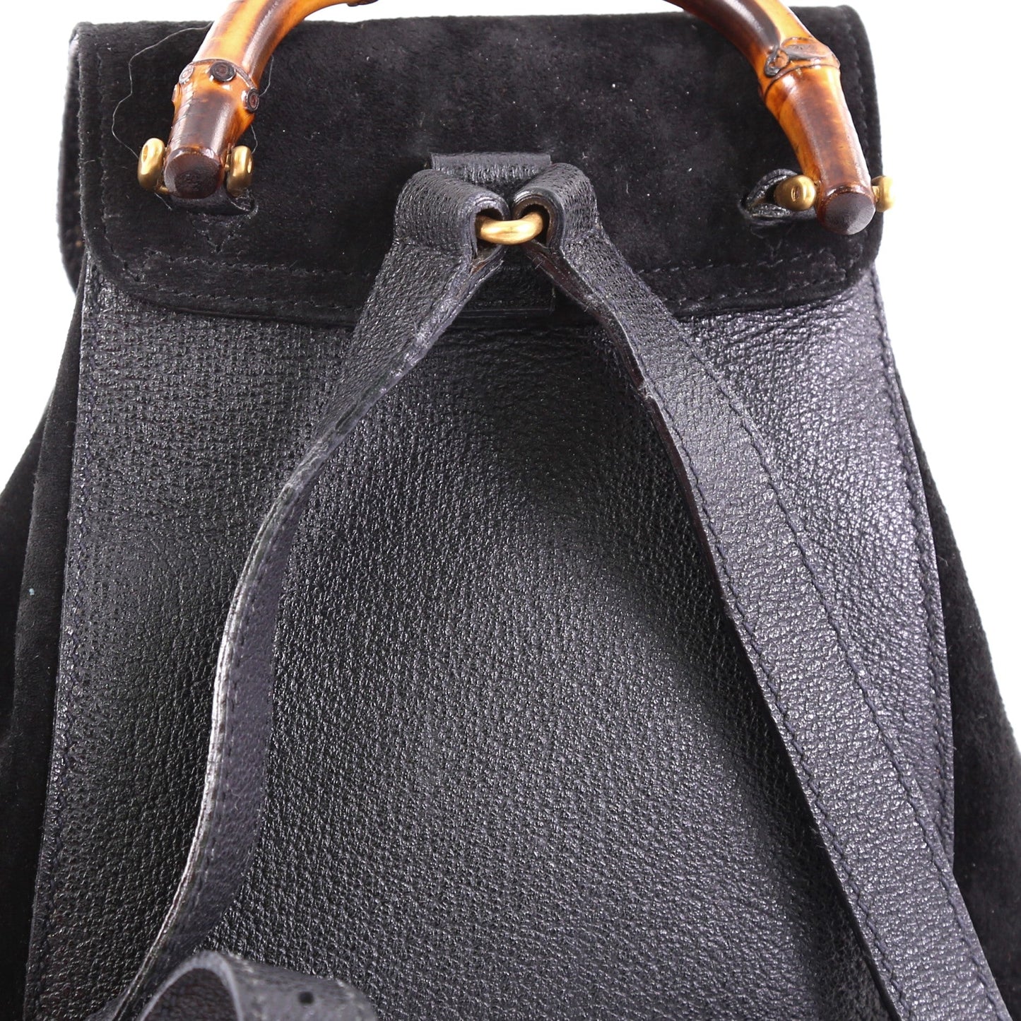 Vintage Bamboo Backpack Suede Mini