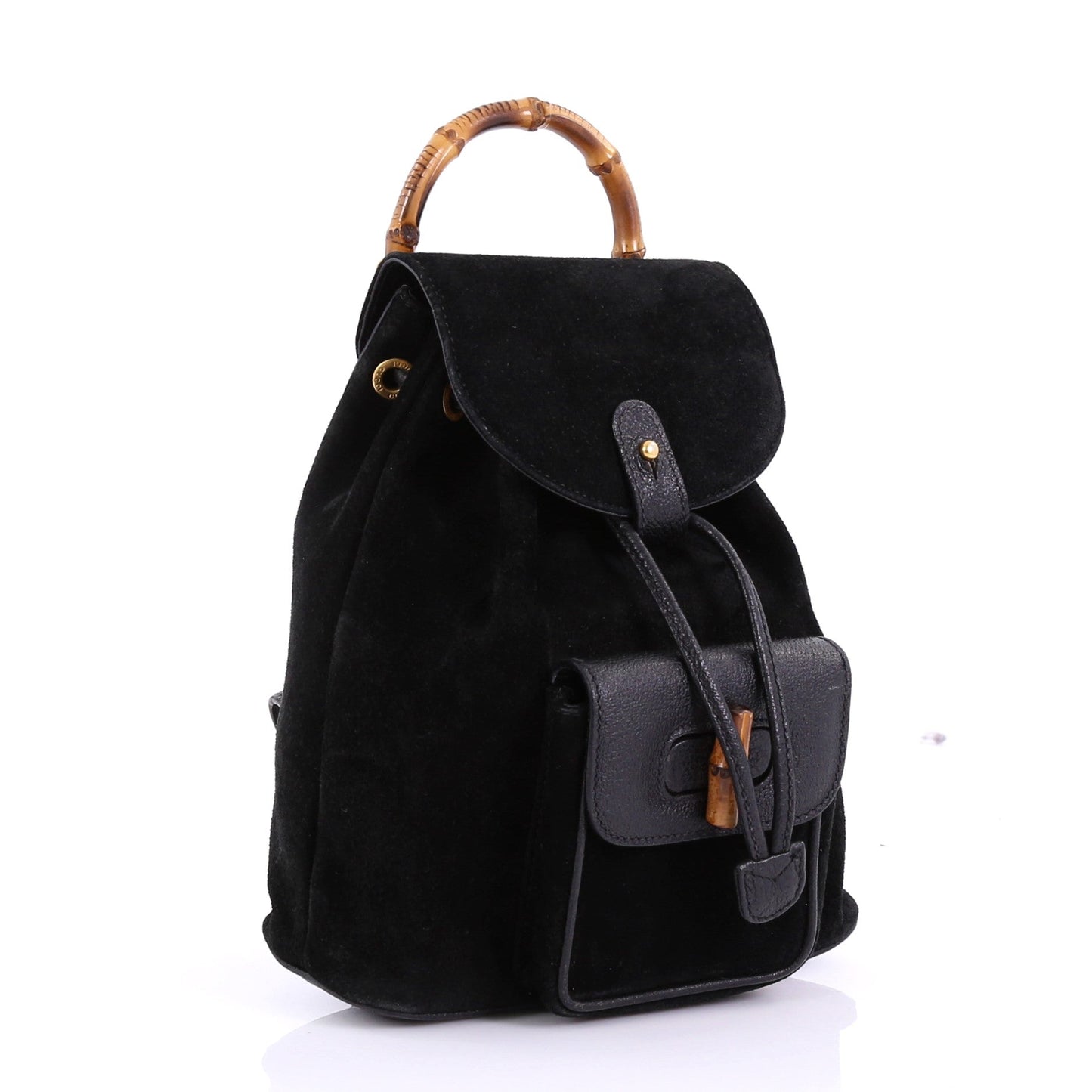 Vintage Bamboo Backpack Suede Mini