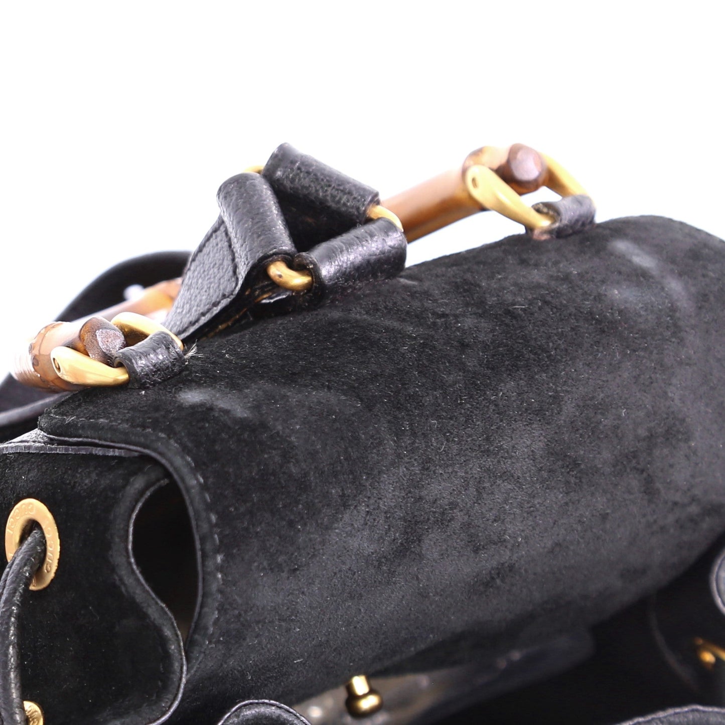 Vintage Bamboo Backpack Suede Mini