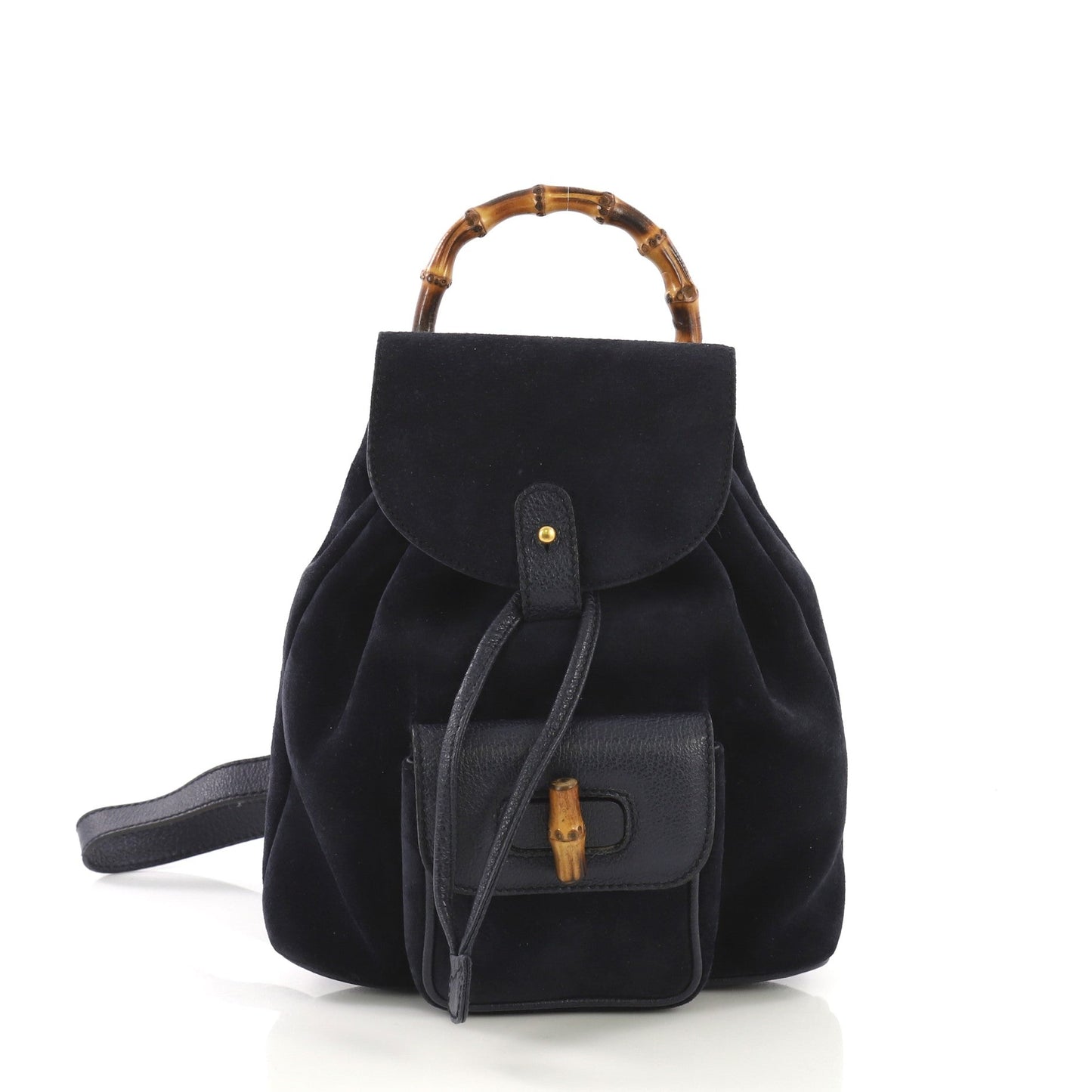 Vintage Bamboo Backpack Suede Mini