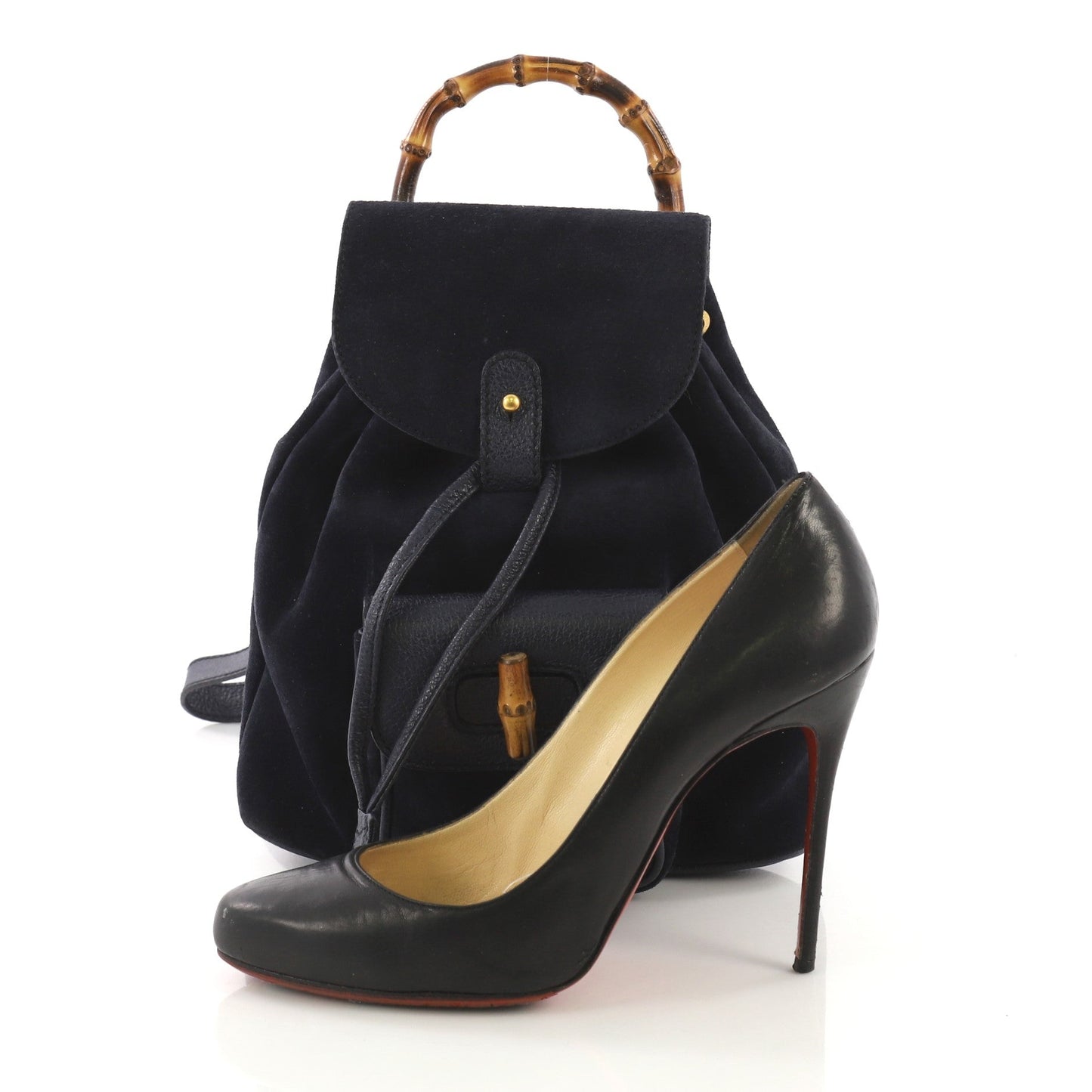 Vintage Bamboo Backpack Suede Mini