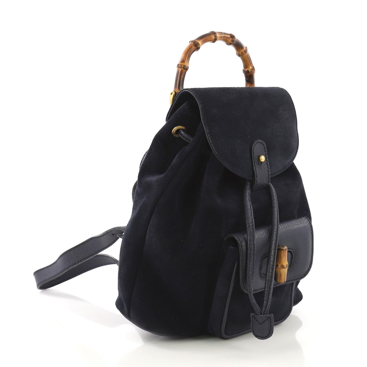 Vintage Bamboo Backpack Suede Mini