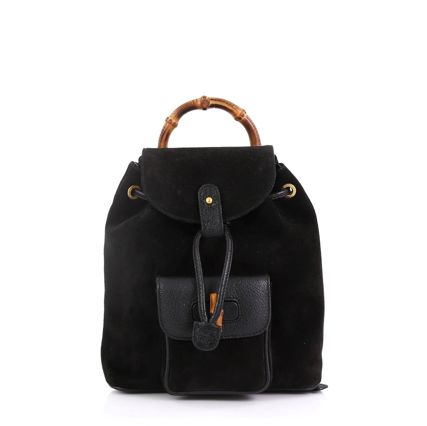 Vintage Bamboo Backpack Suede Mini
