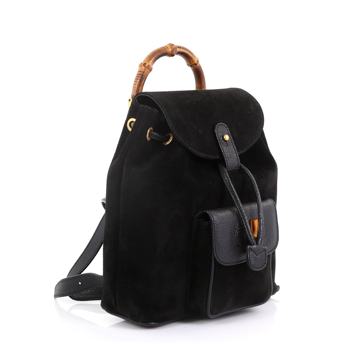 Vintage Bamboo Backpack Suede Mini