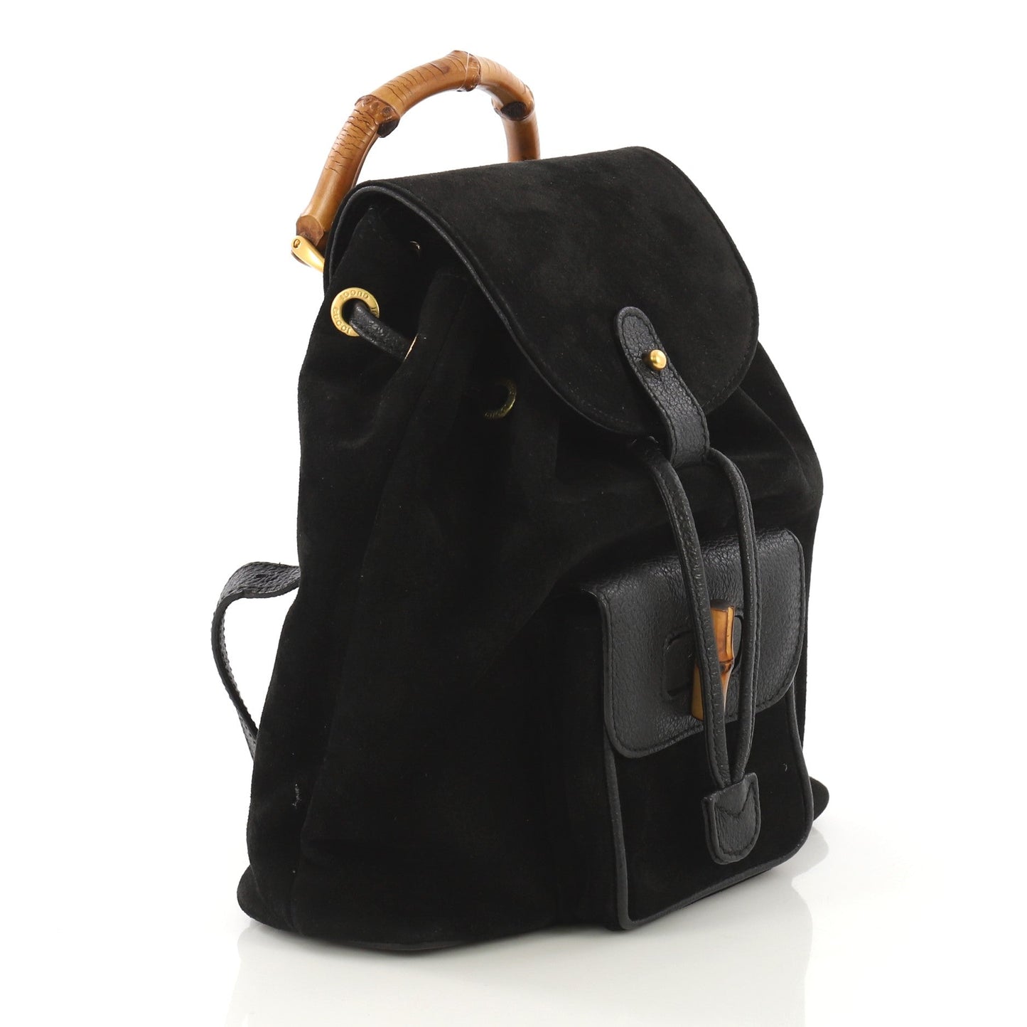 Vintage Bamboo Backpack Suede Mini