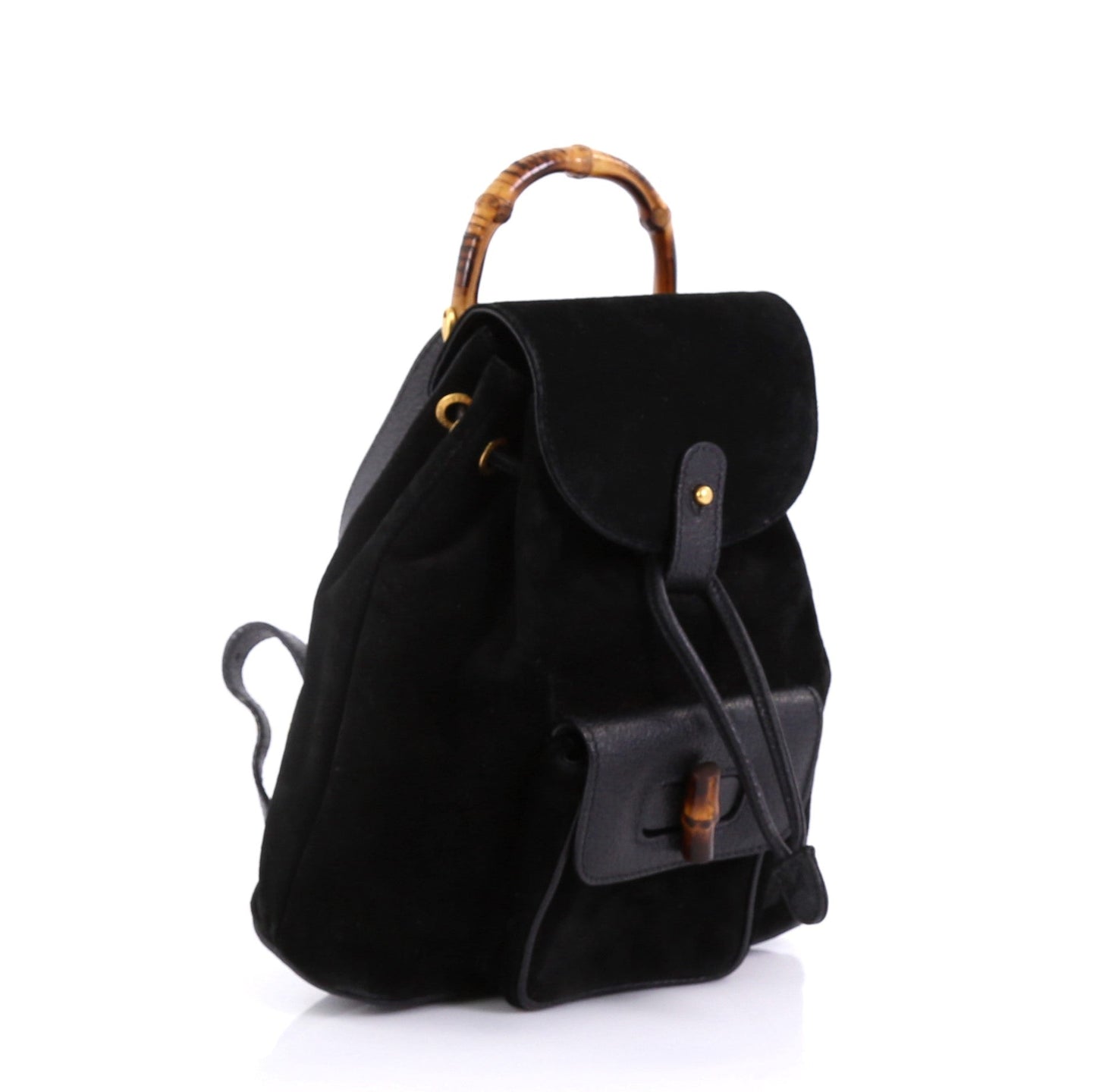 Vintage Bamboo Backpack Suede Mini