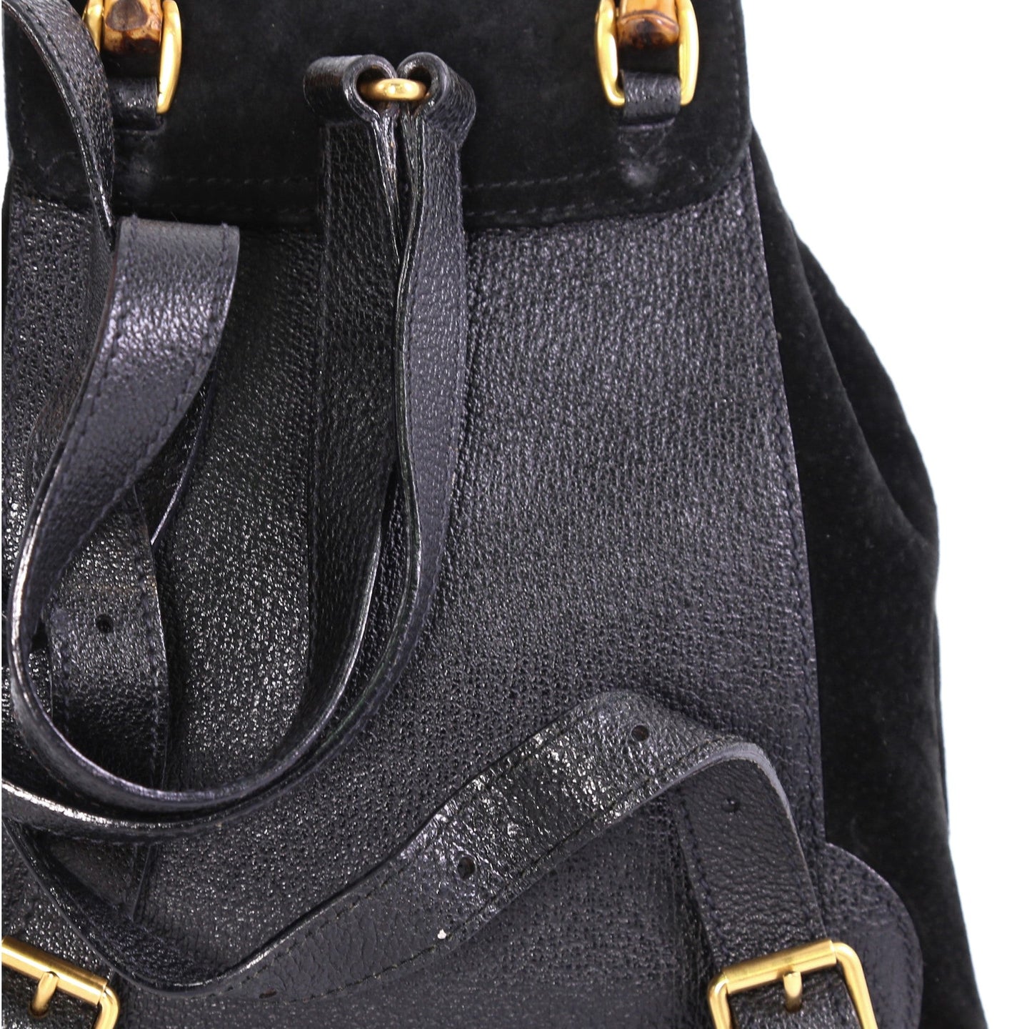 Vintage Bamboo Backpack Suede Mini