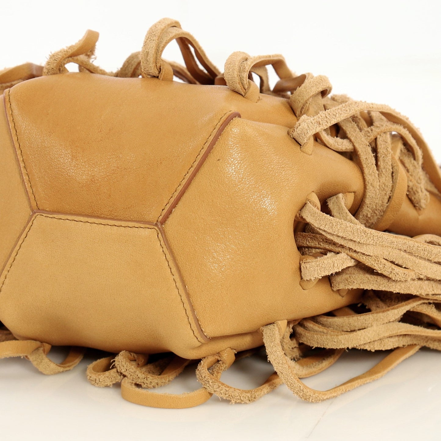 Fringe Monogram Bourse Bucket Bag Leather Mini
