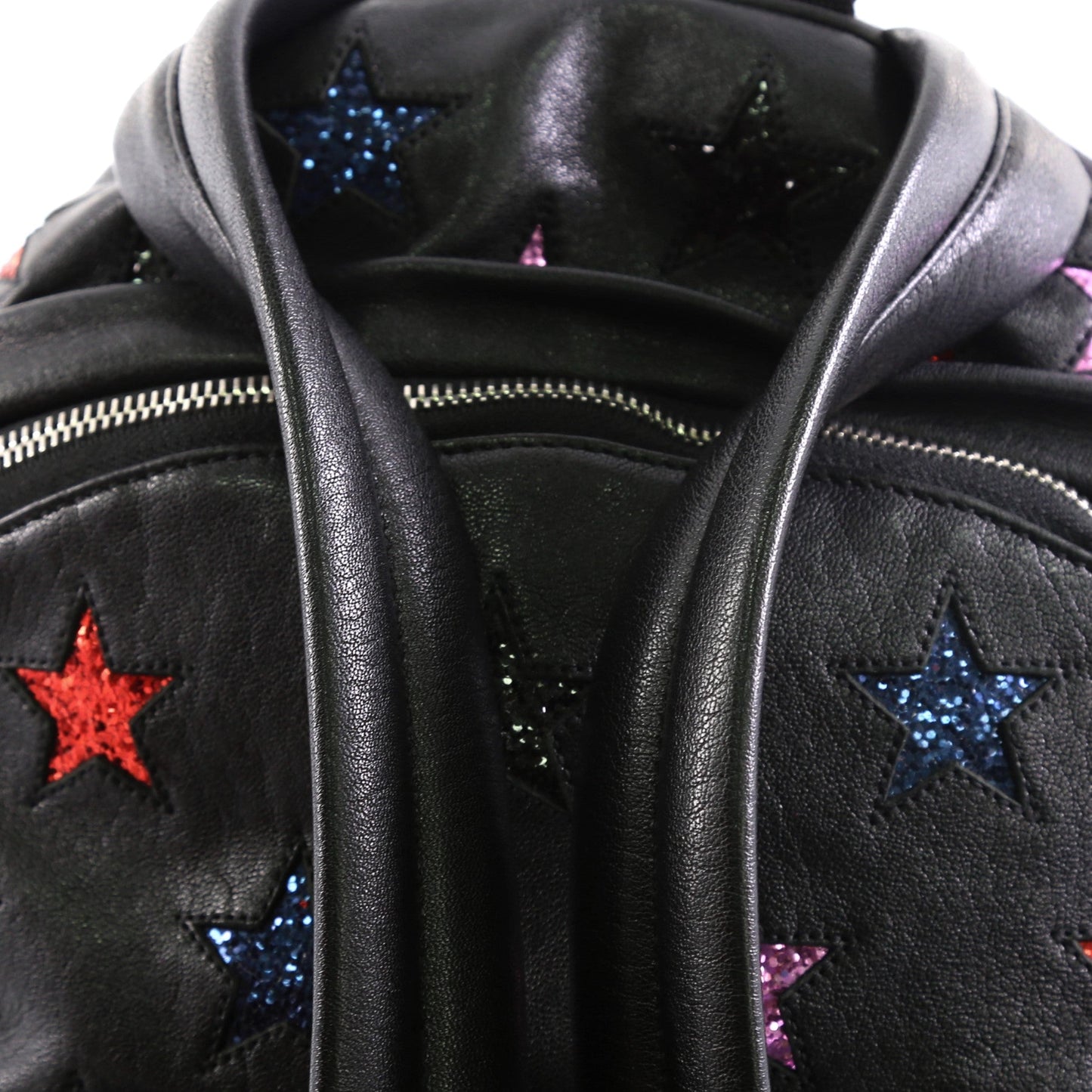 City Backpack Glitter Inlaid Leather Mini