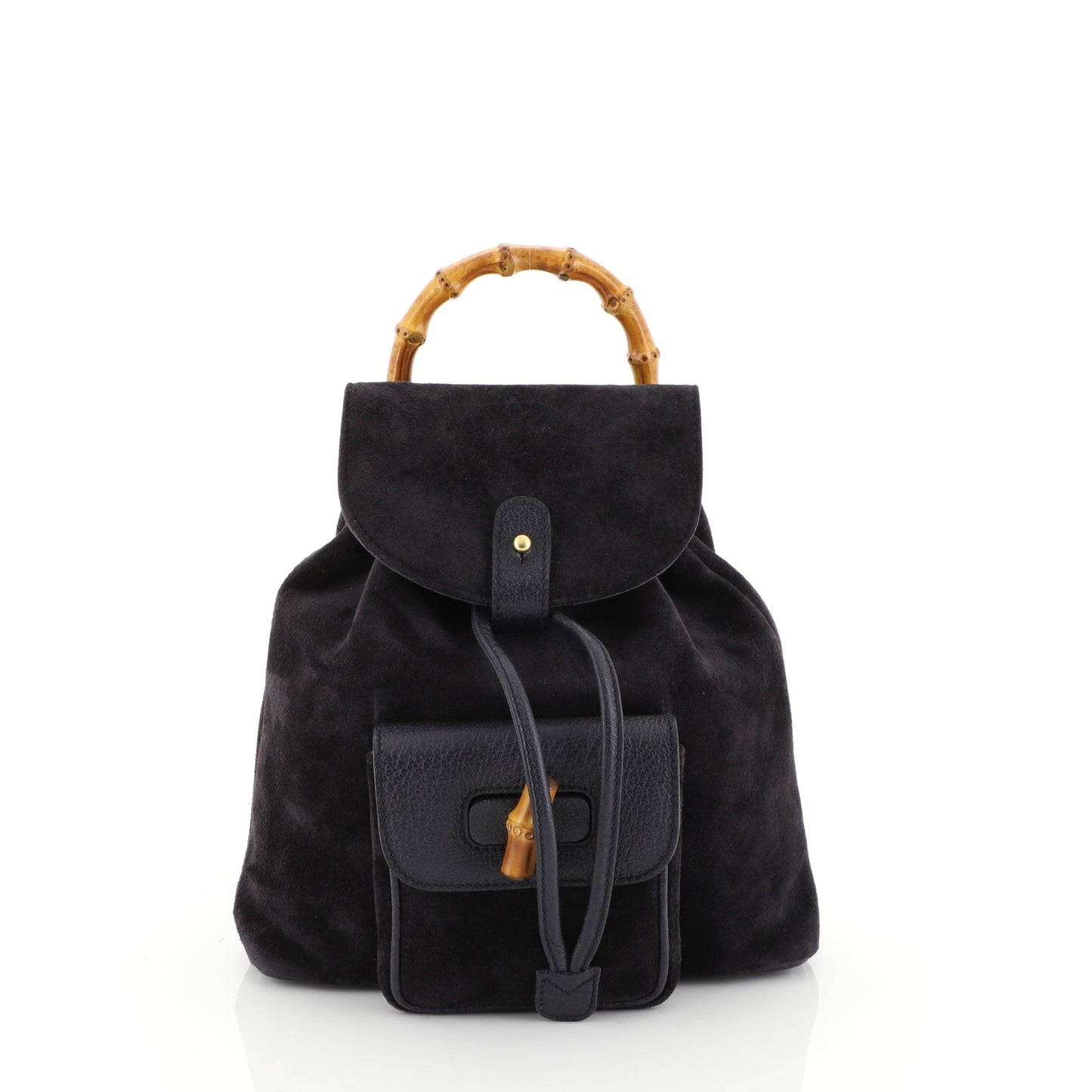 Vintage Bamboo Backpack Suede Mini