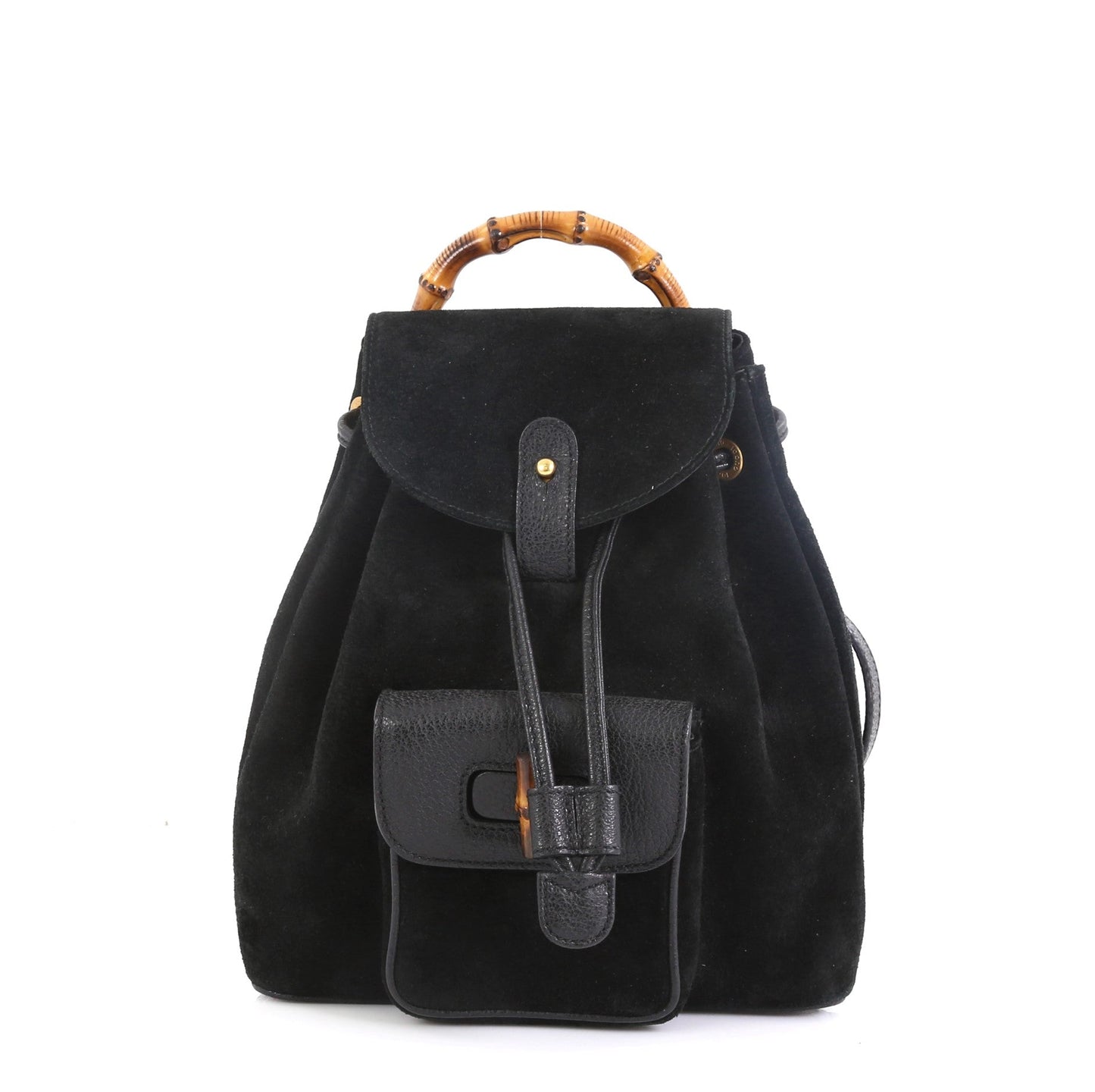 Vintage Bamboo Backpack Suede Mini