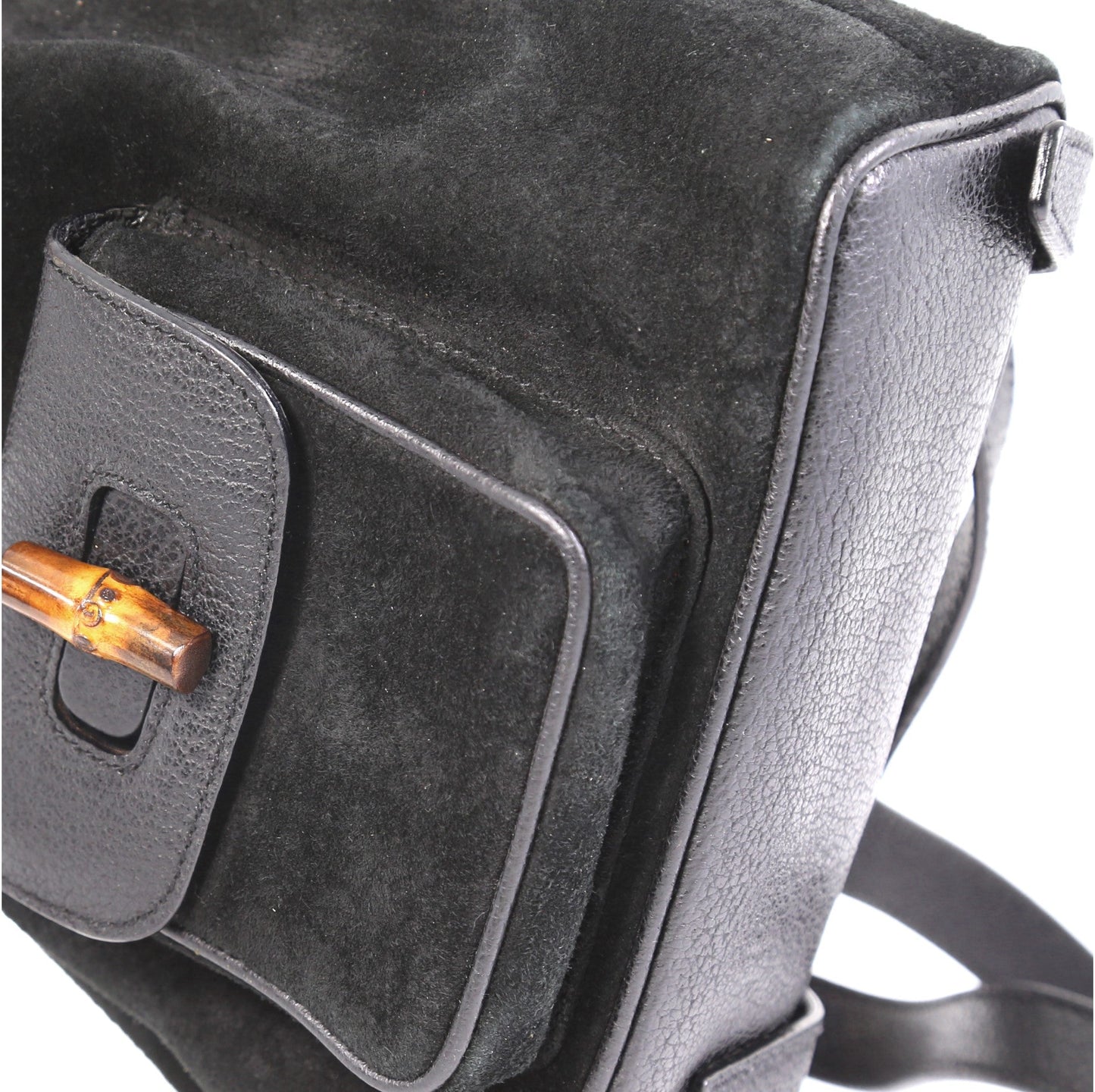 Vintage Bamboo Backpack Suede Mini