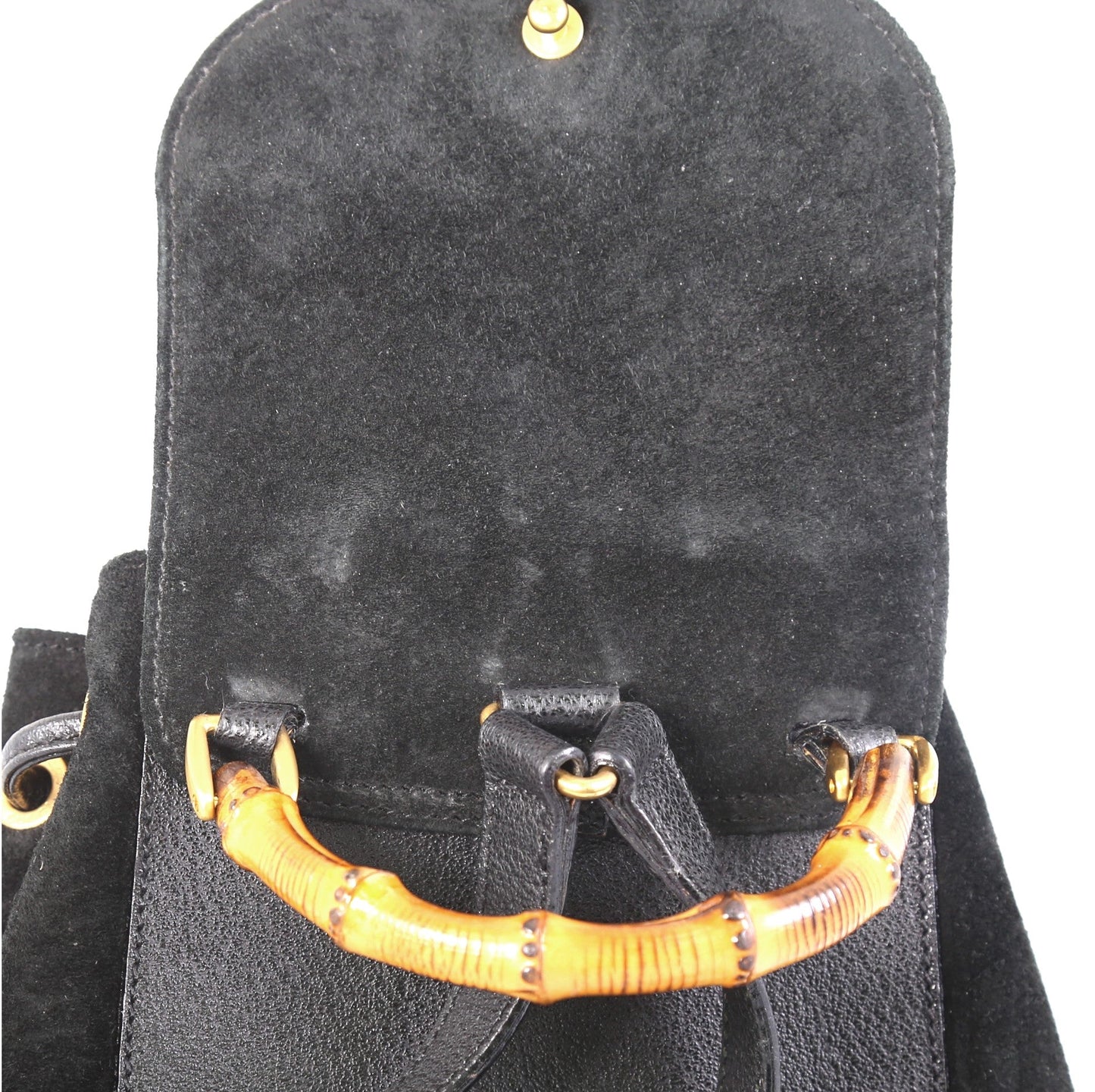 Vintage Bamboo Backpack Suede Mini