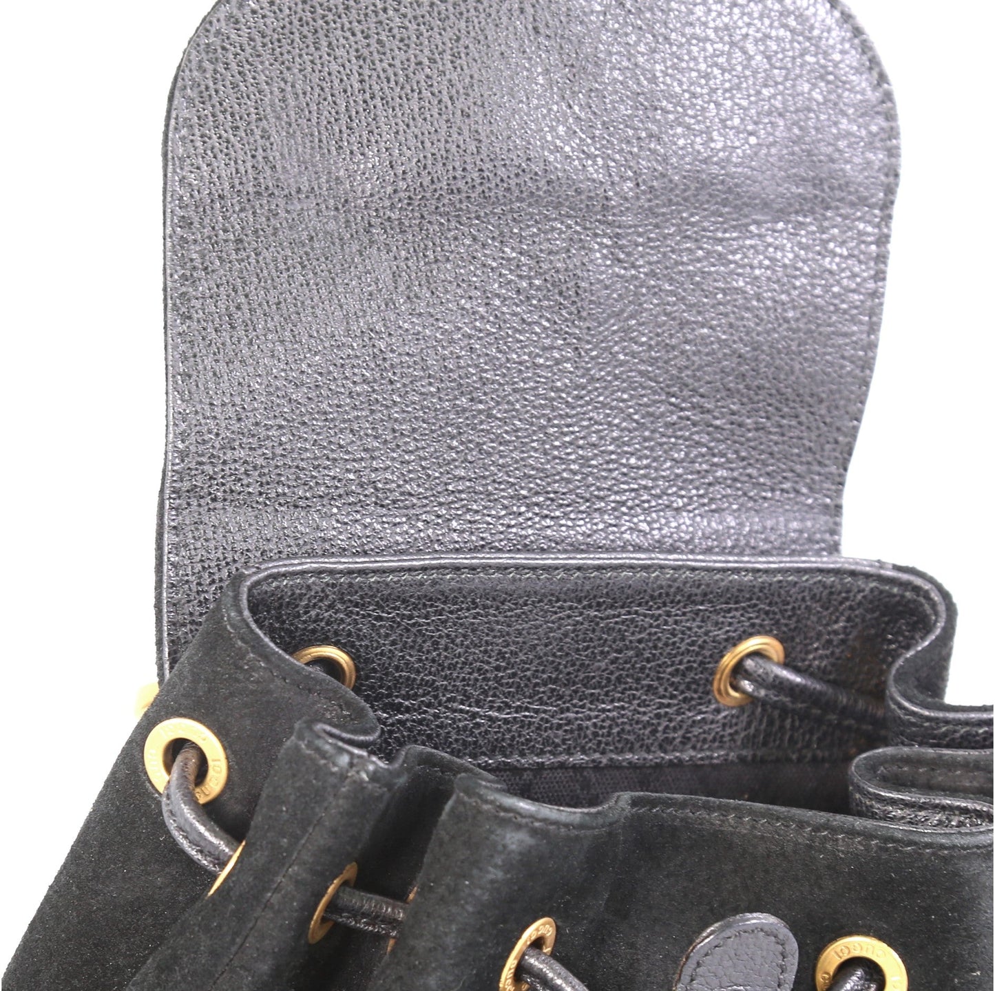 Vintage Bamboo Backpack Suede Mini