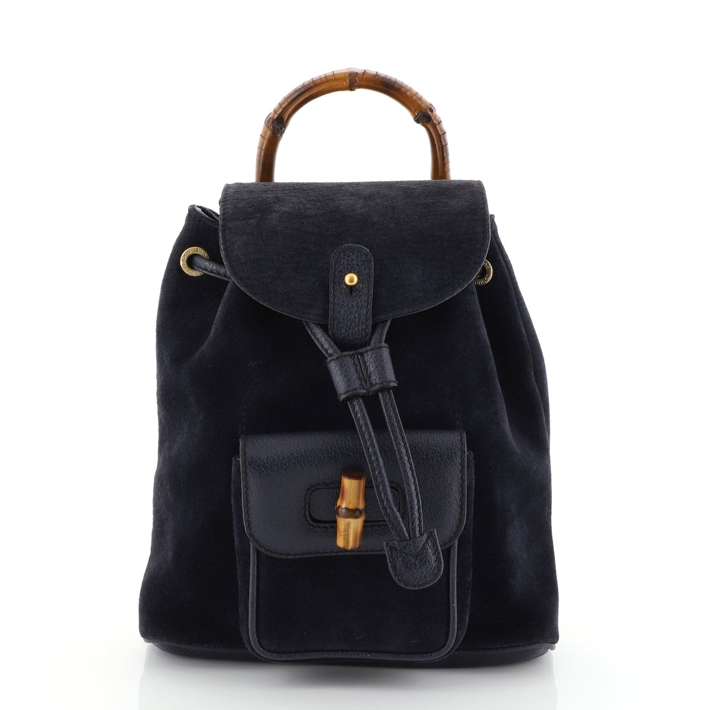 Vintage Bamboo Backpack Suede Mini