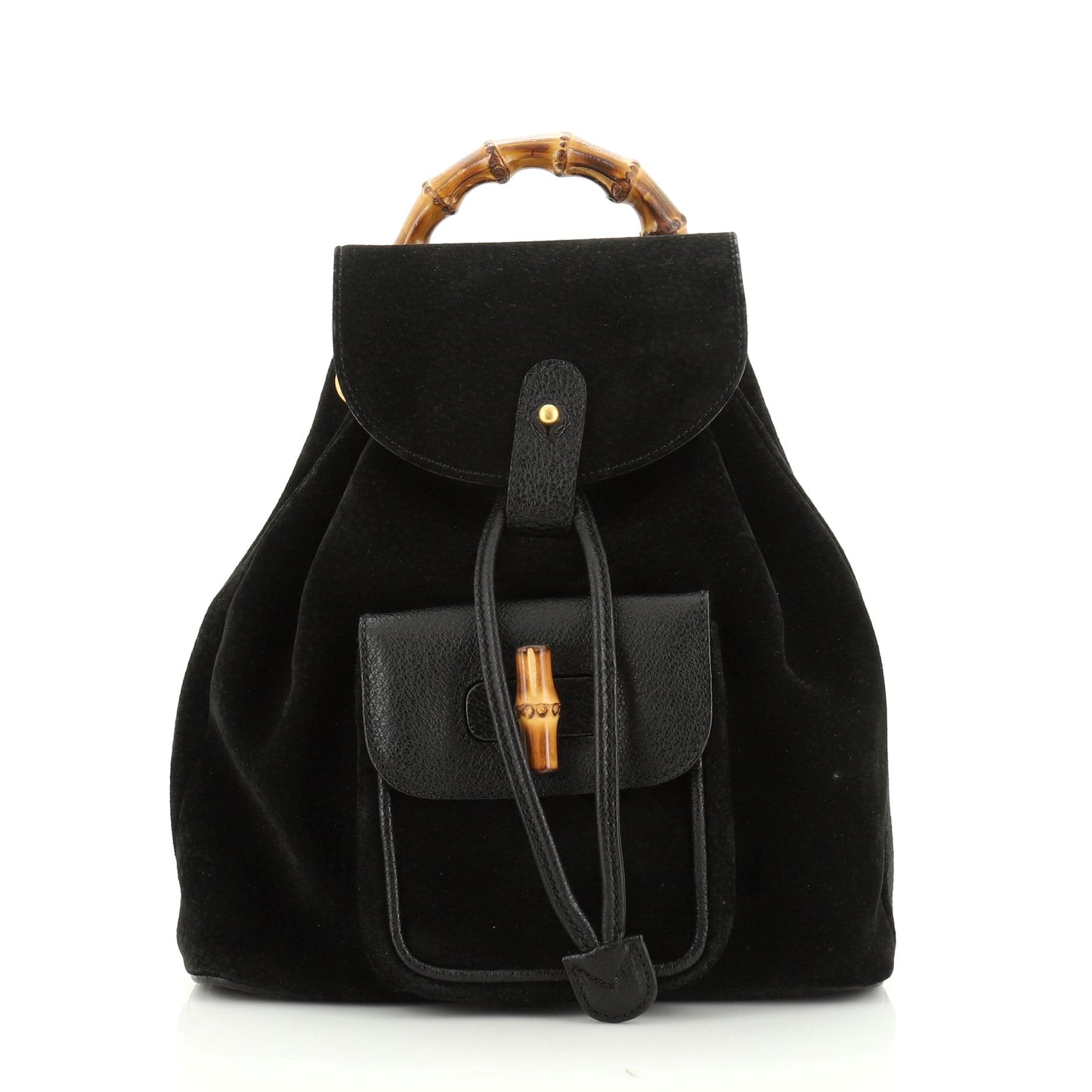 Vintage Bamboo Backpack Suede Mini
