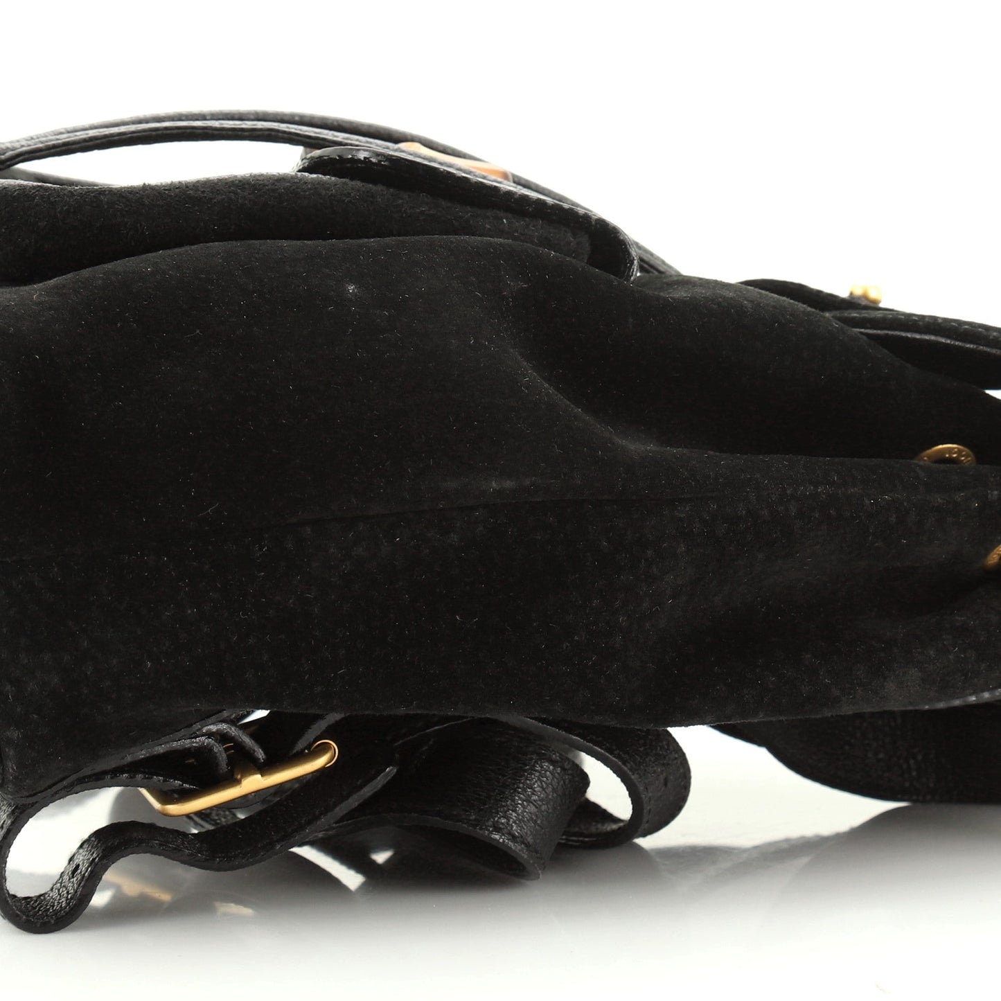 Vintage Bamboo Backpack Suede Mini