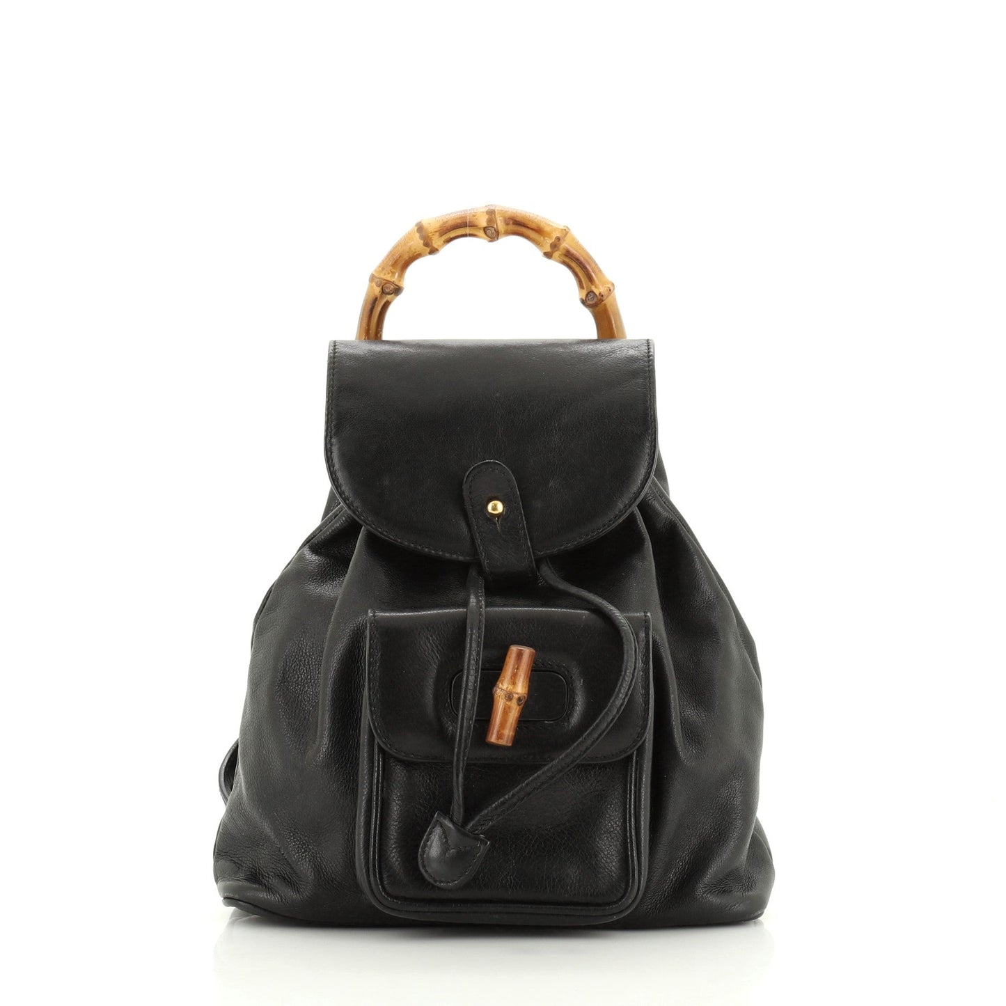 Vintage Bamboo Backpack Leather Mini